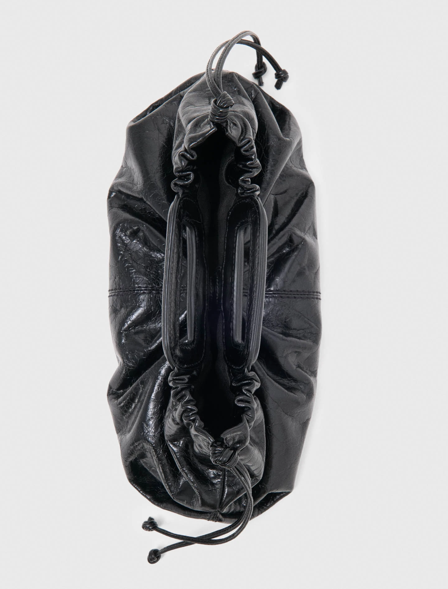 Crackled leather Milpli pouch - Black