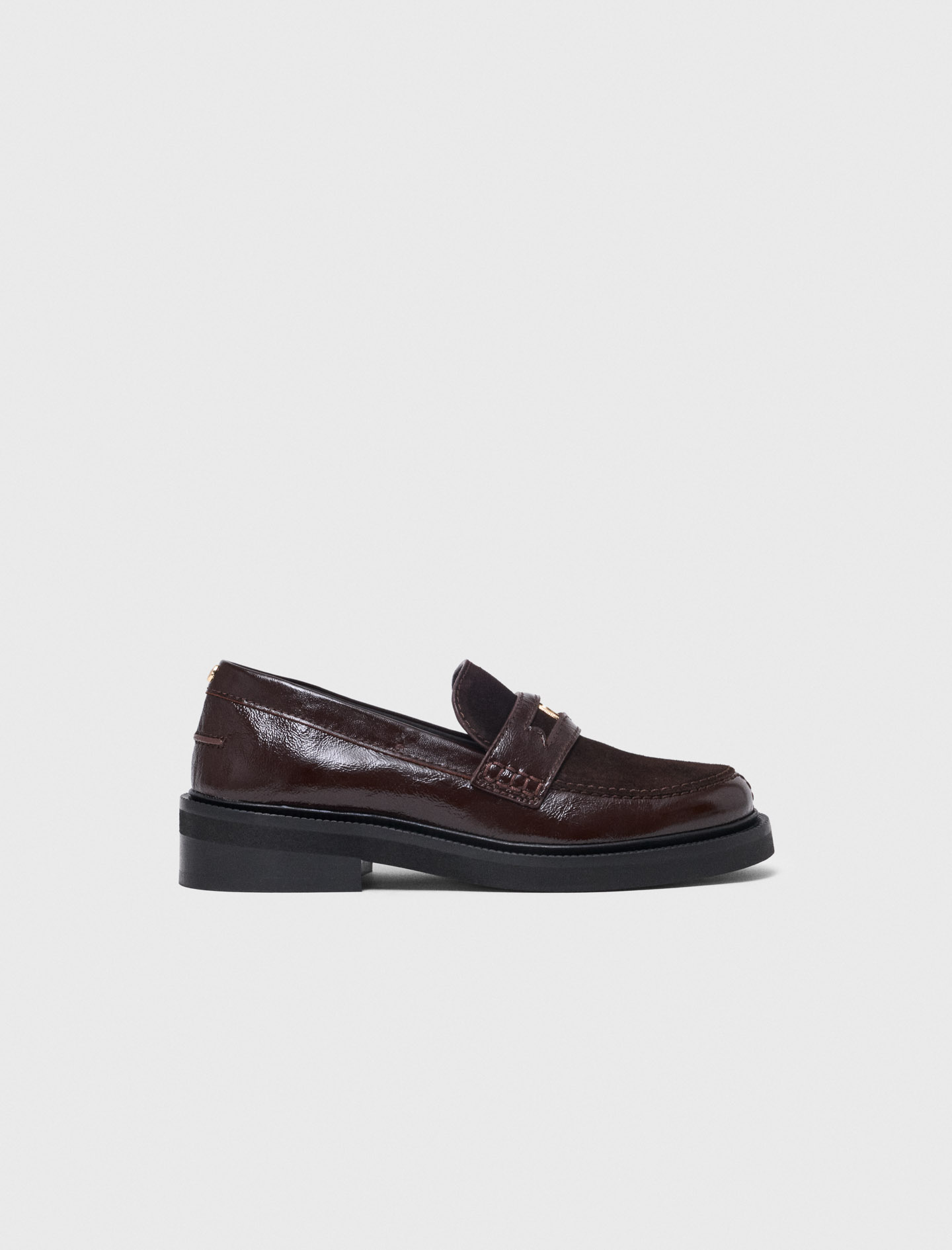 Leather and suede loafers - Brown