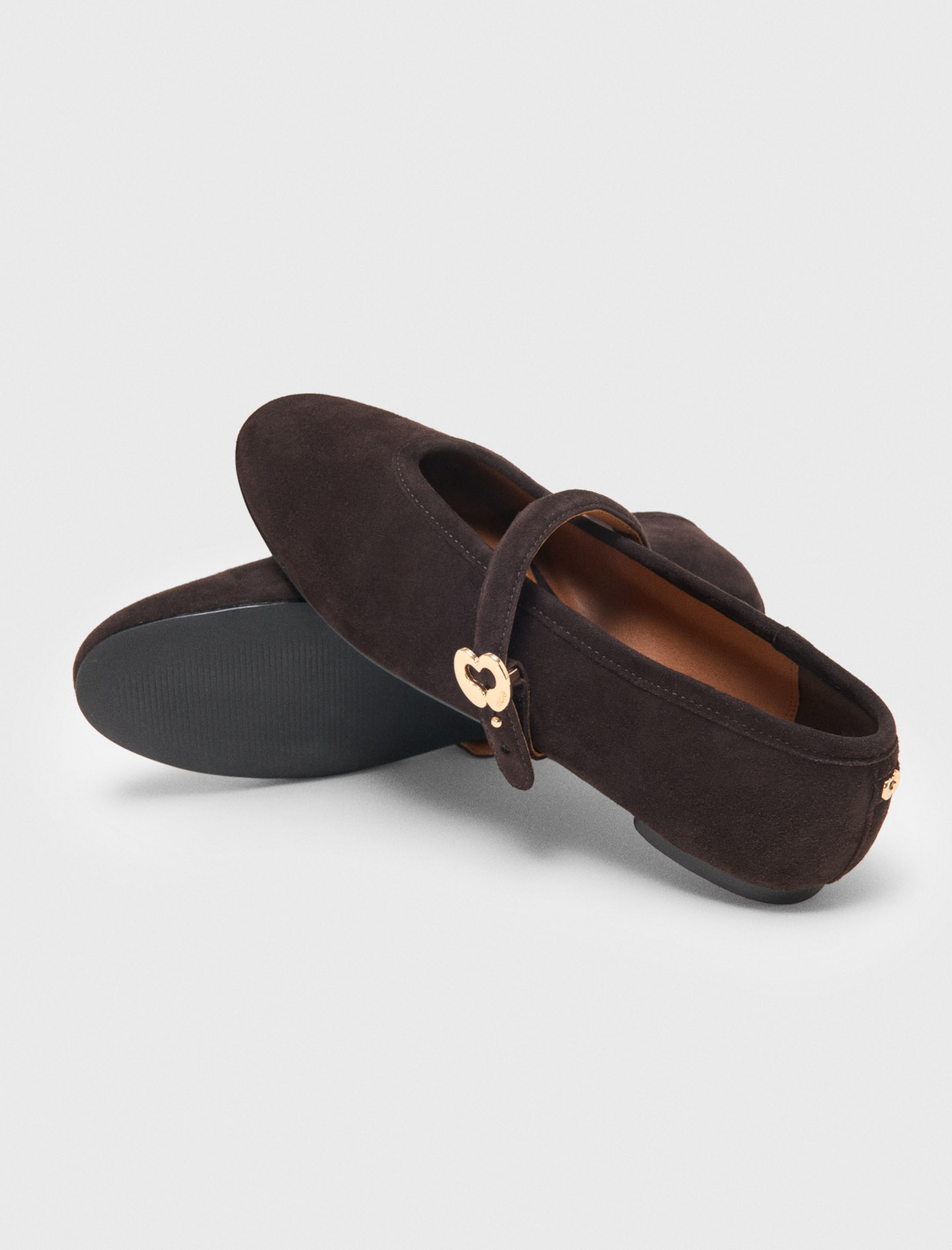 Suede ballet flats - Brown