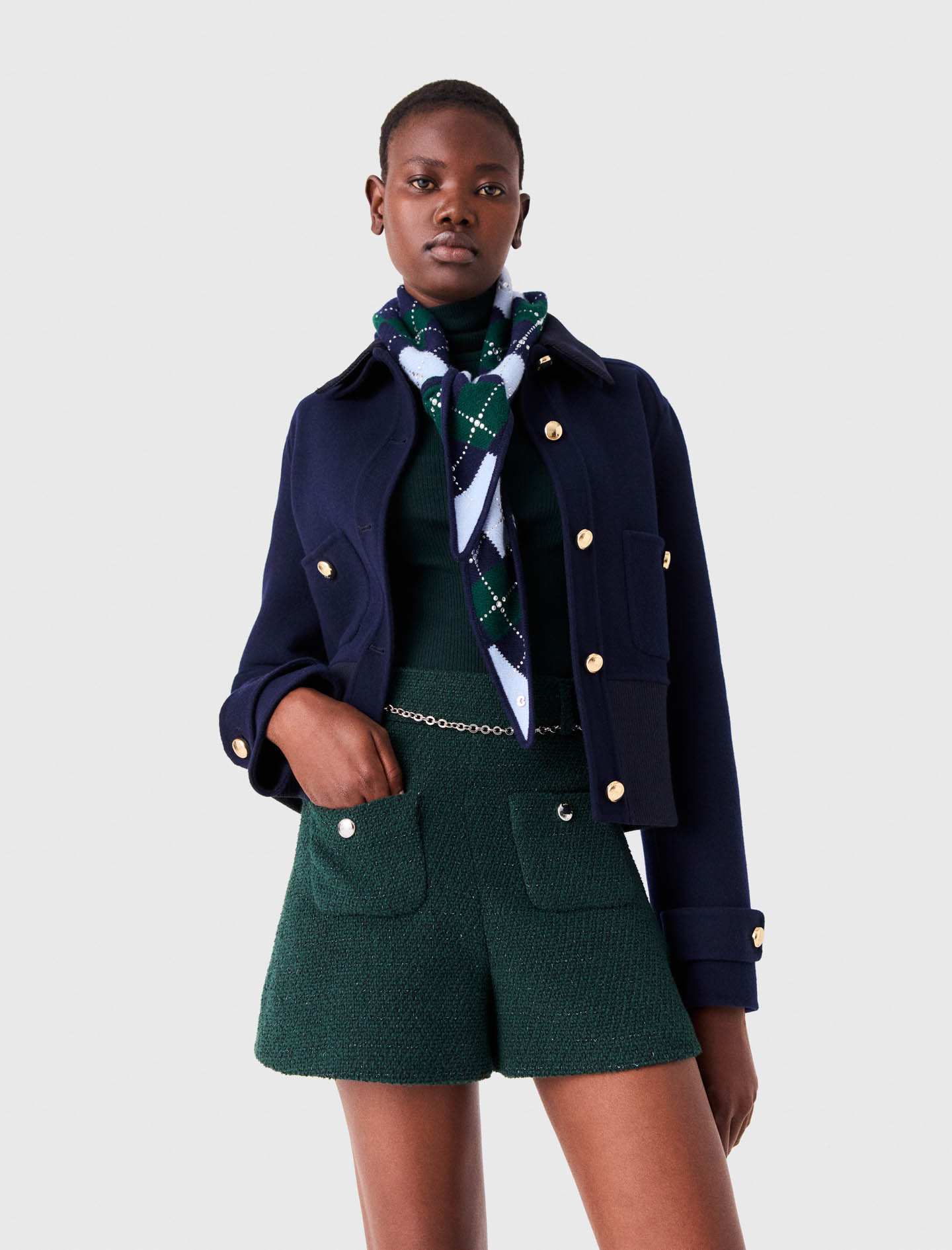 Tweed shorts - Green