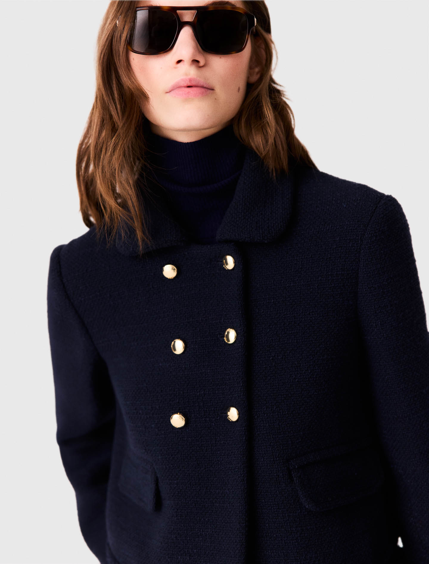 Short tweed jacket - Navy