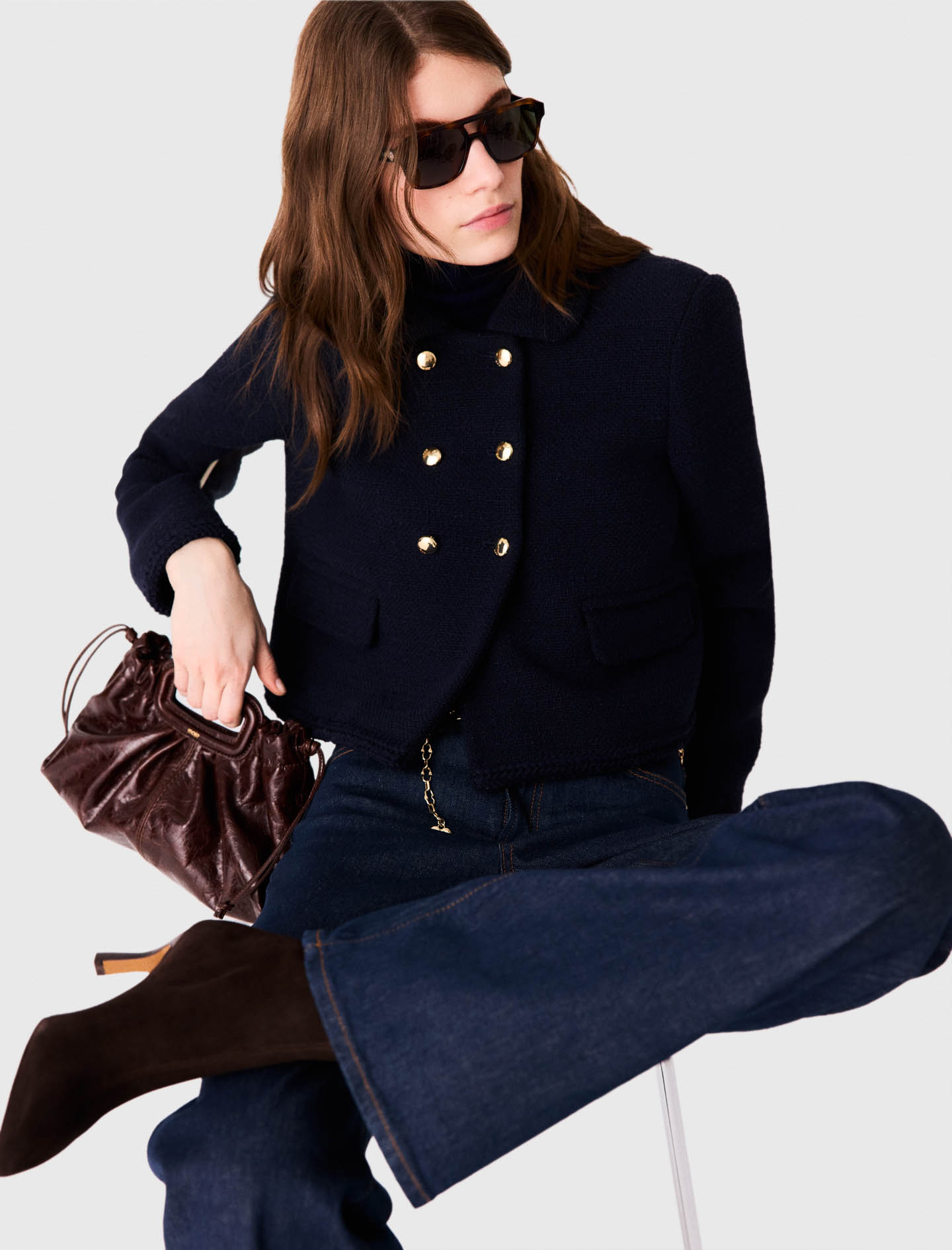 Short tweed jacket - Navy