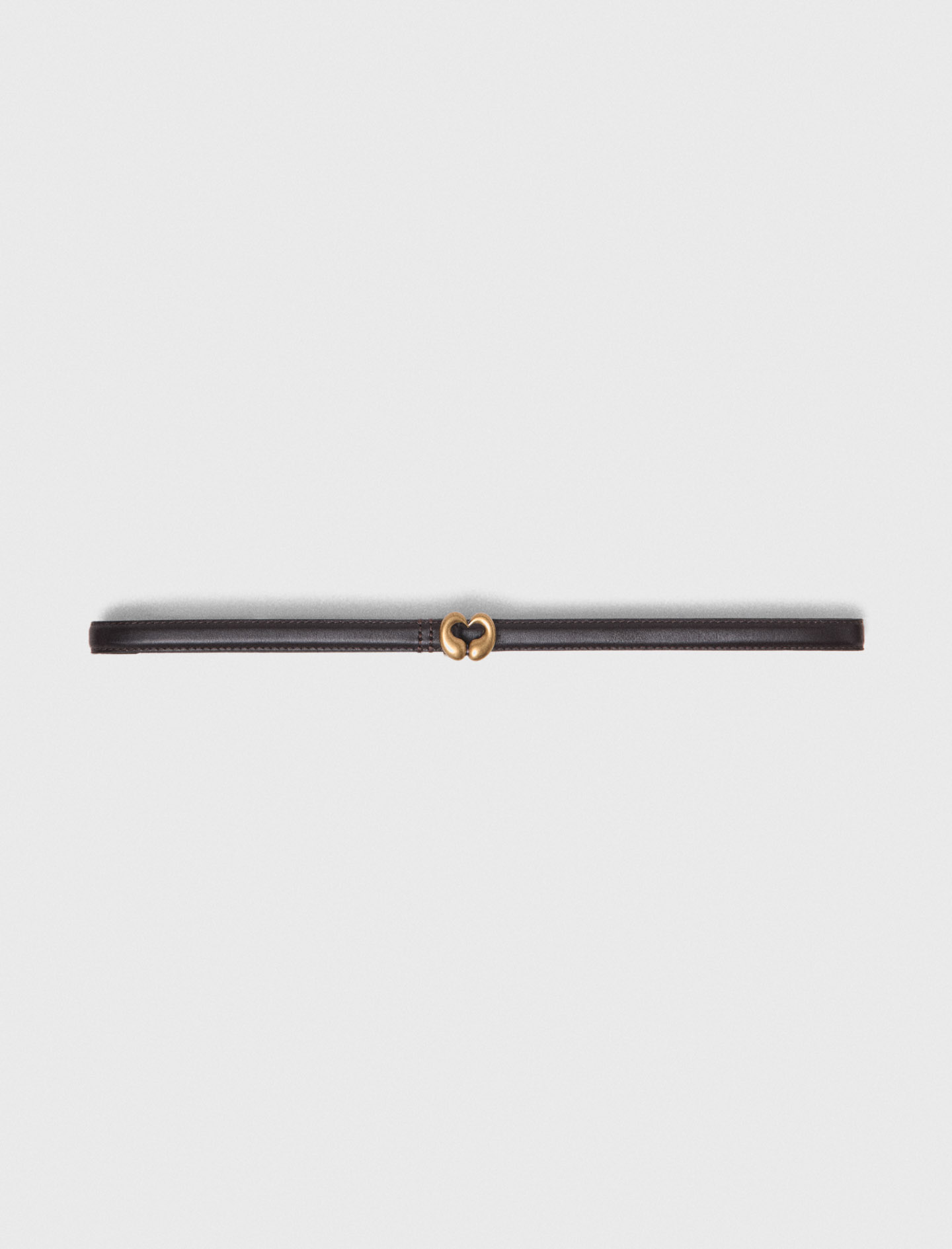 Slim leather belt - Brown