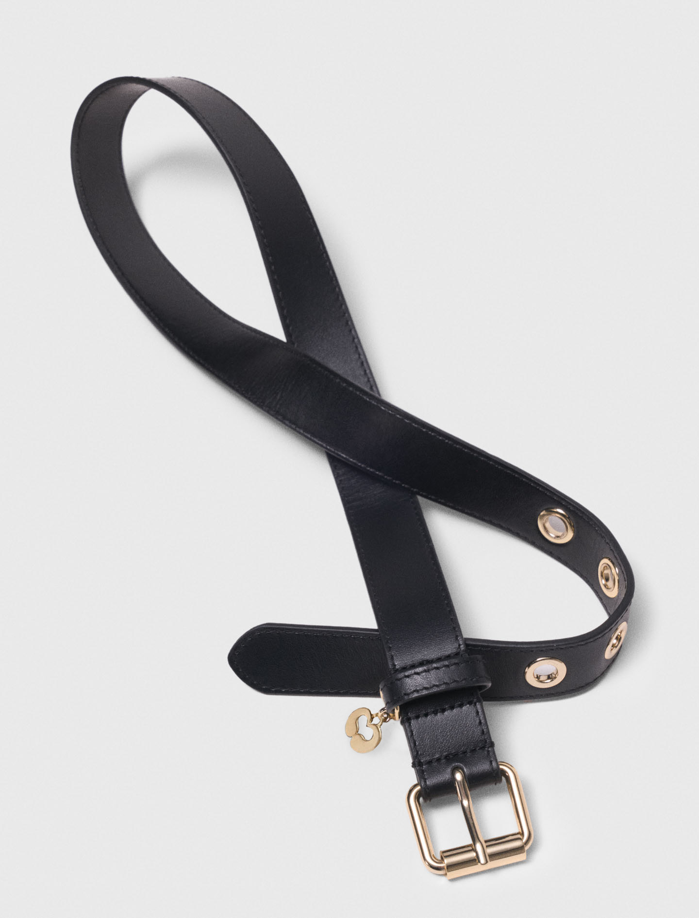 Leather belt with Miss M buckle - Brown