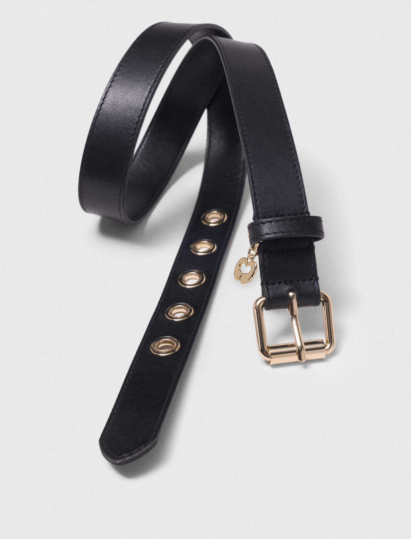 Leather belt with Miss M buckle - Brown