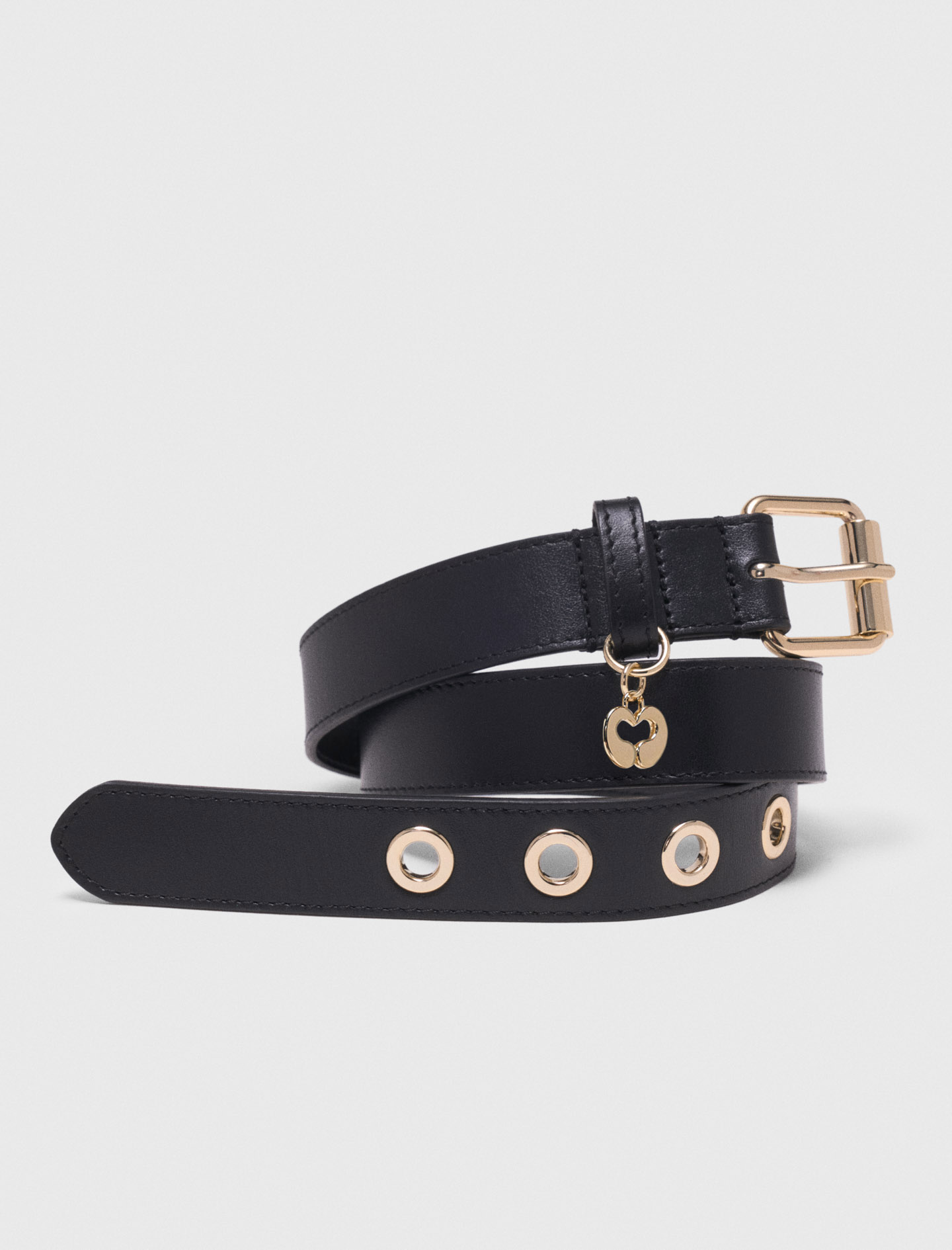 Leather belt with Miss M buckle - Brown