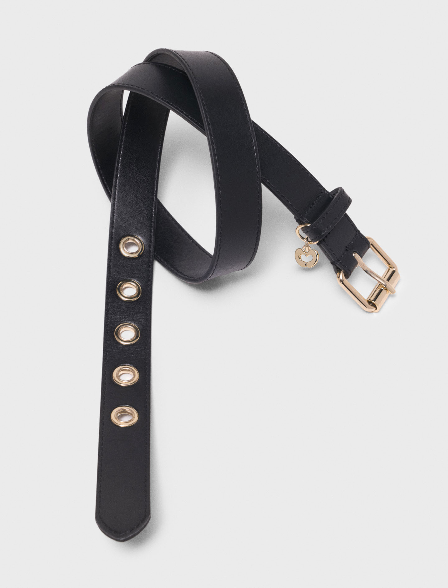 Leather belt with Miss M buckle - Brown
