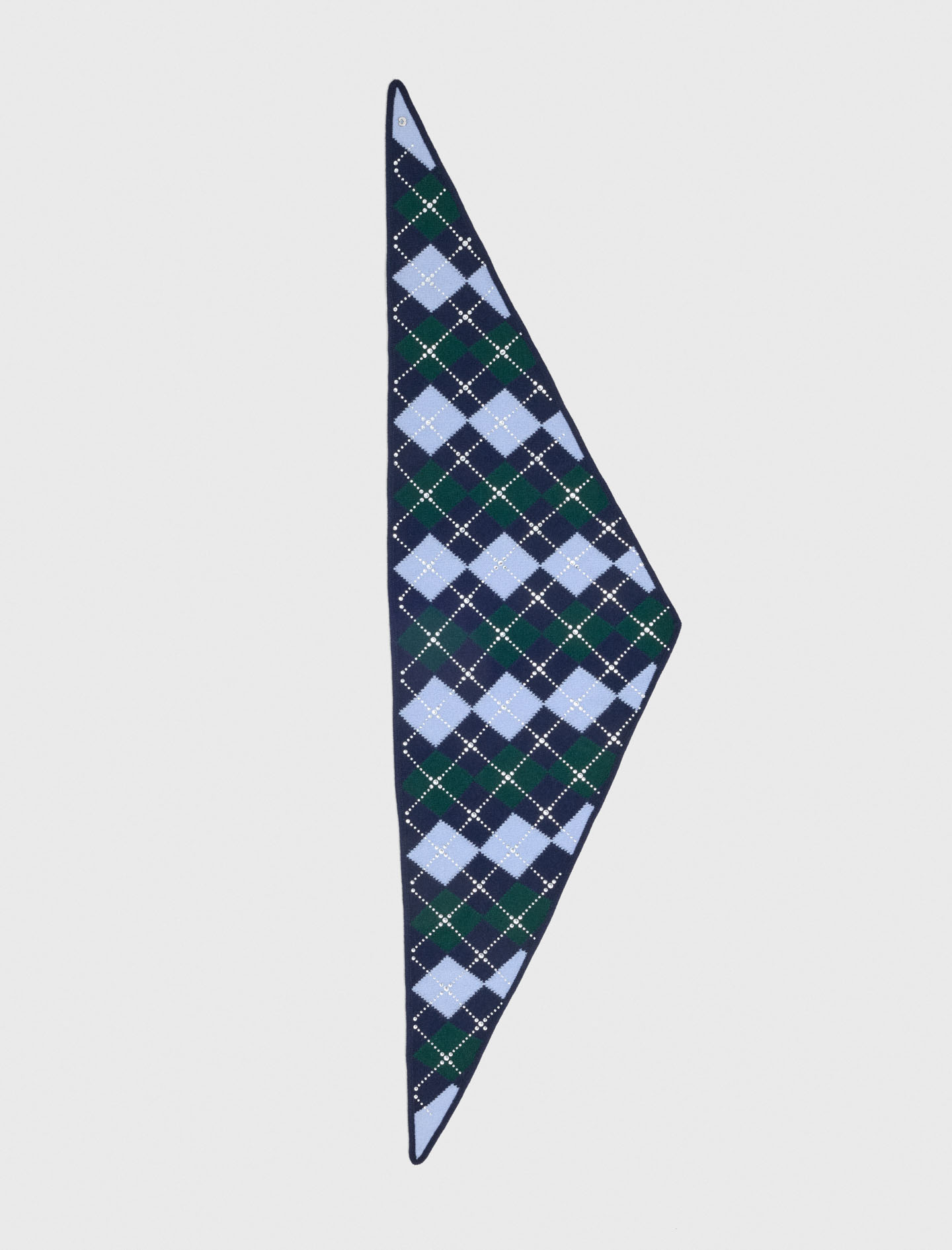Wool argyle triangle scarf - Navy