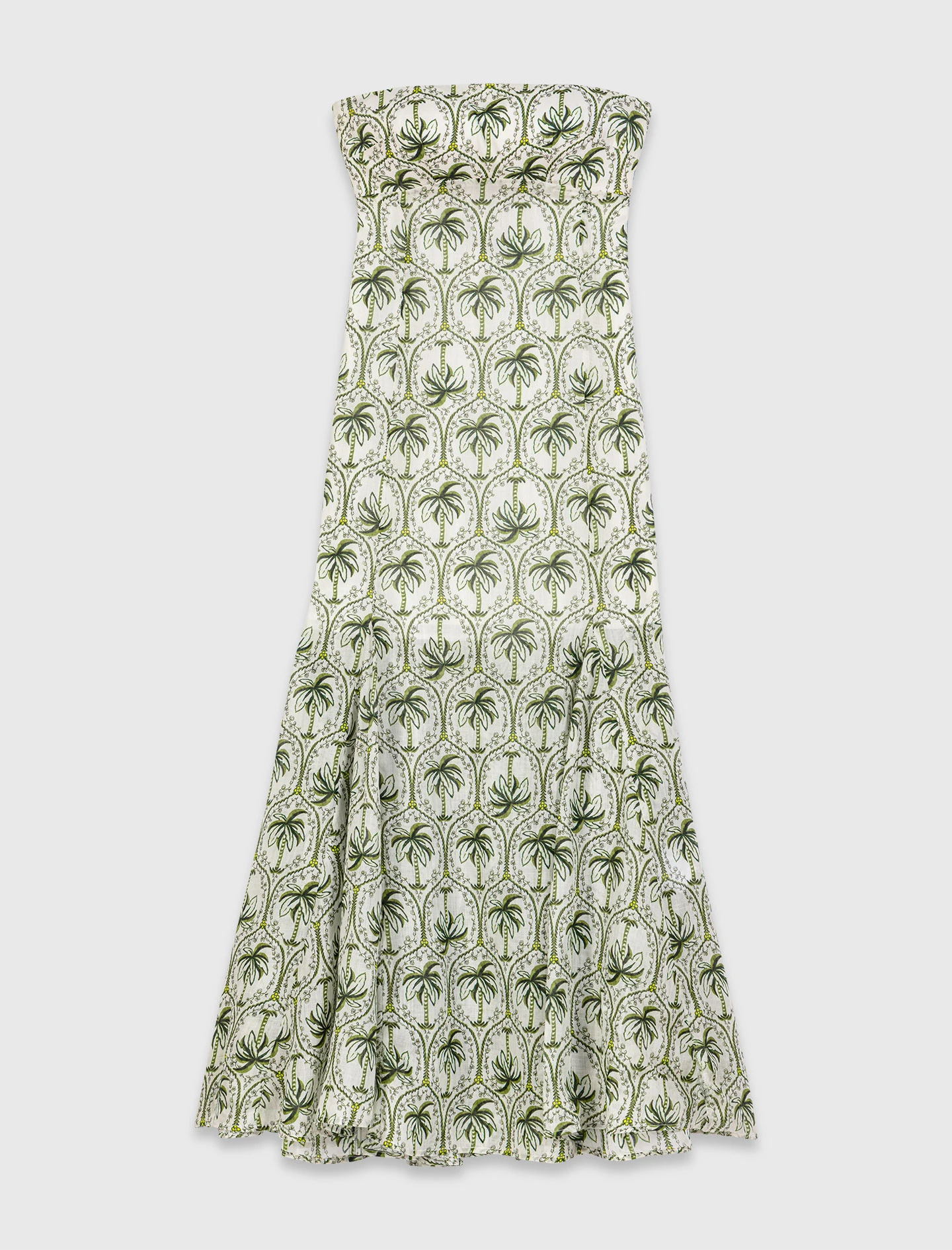 Patterned strapless maxi dress - Green