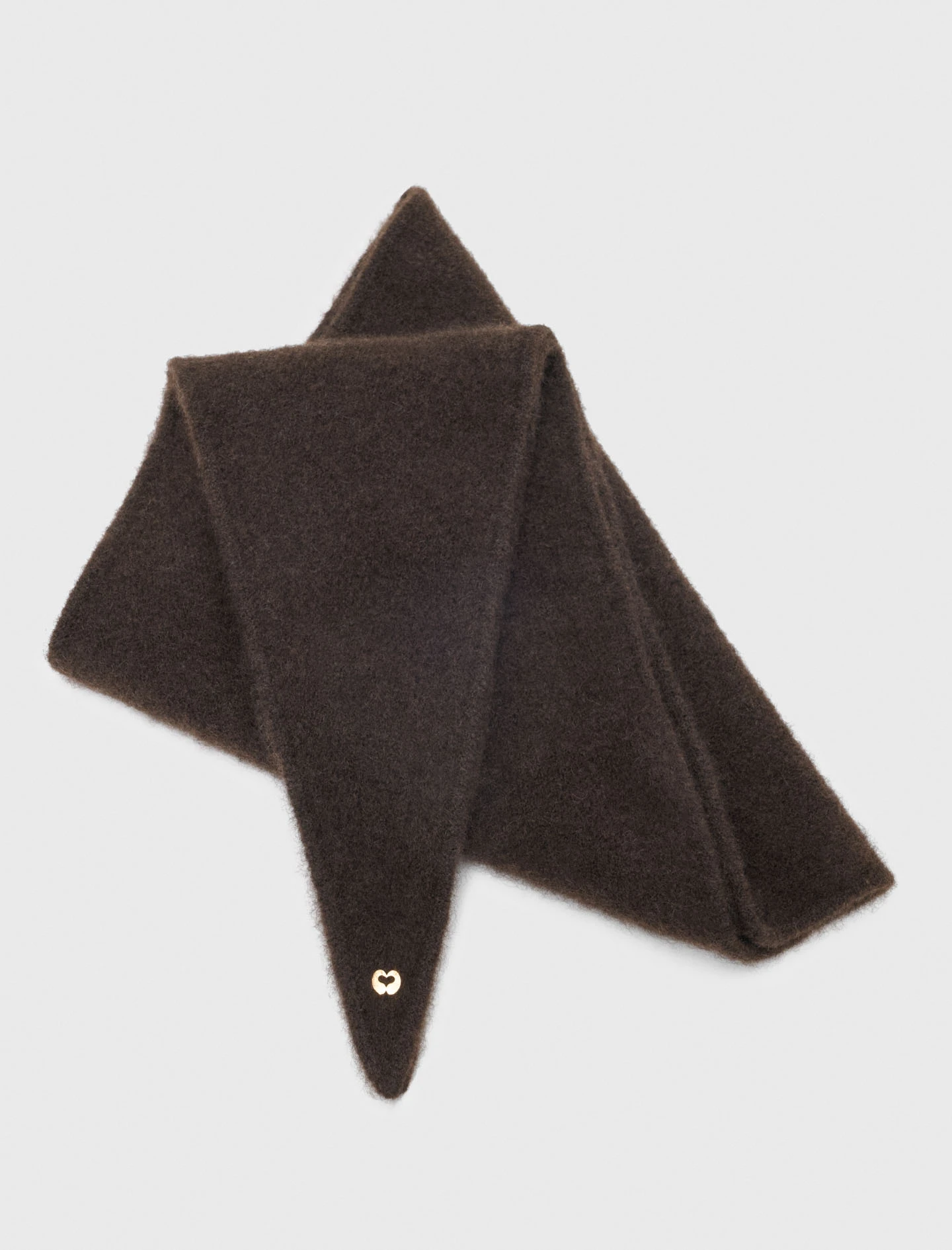 Yak blend triangle scarf - Brown