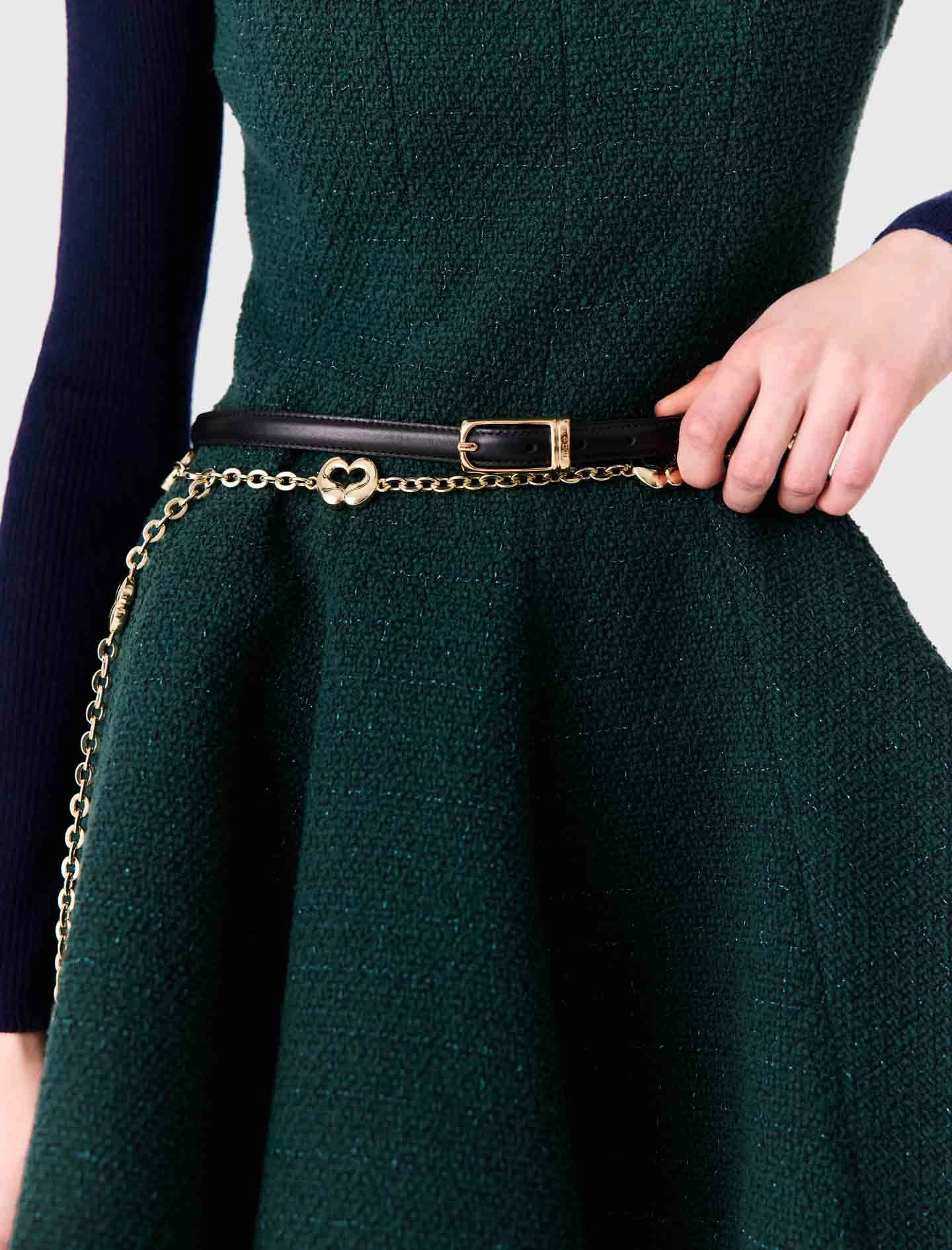 Chain belt with logo details - Gold