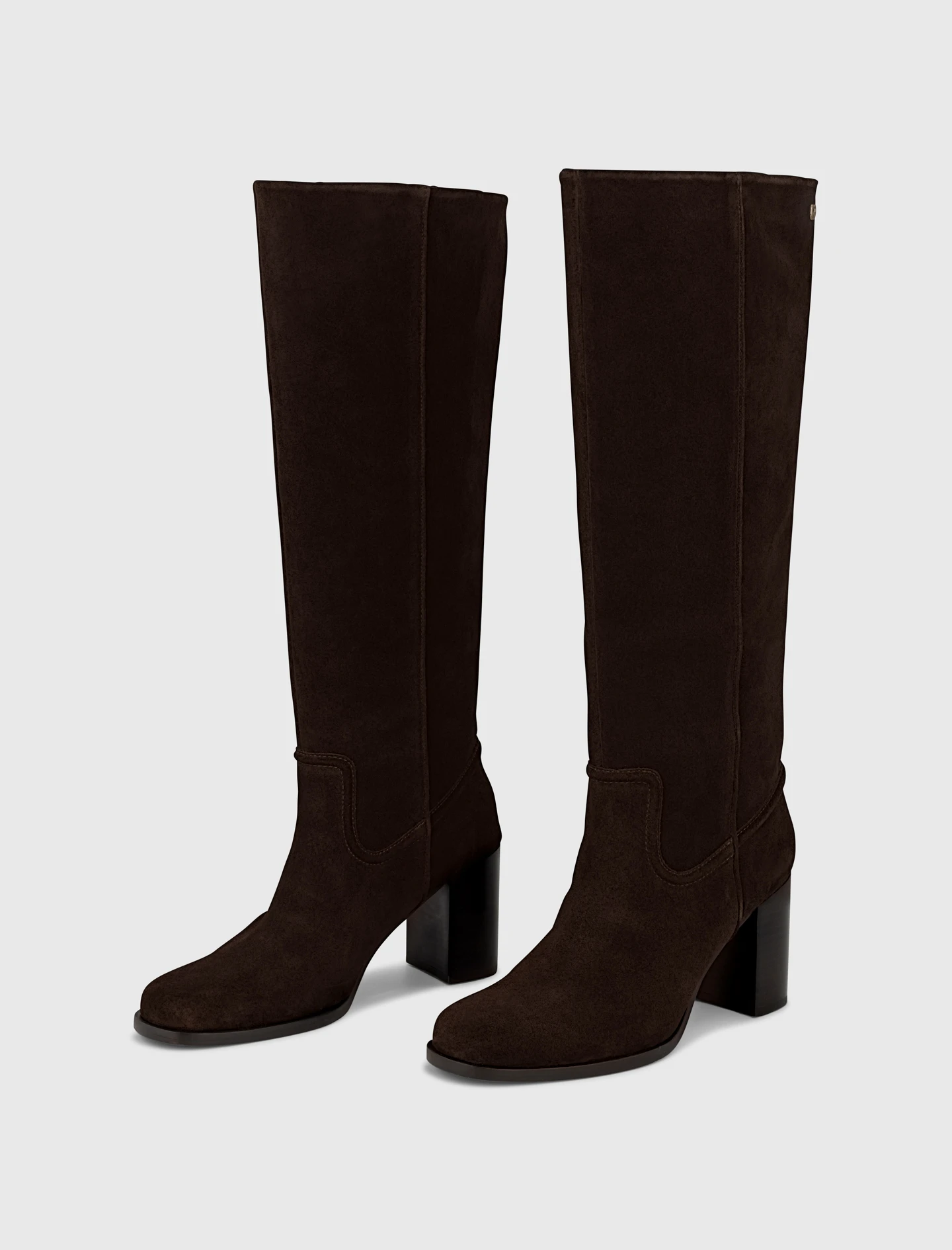 Heeled suede boots - Brown