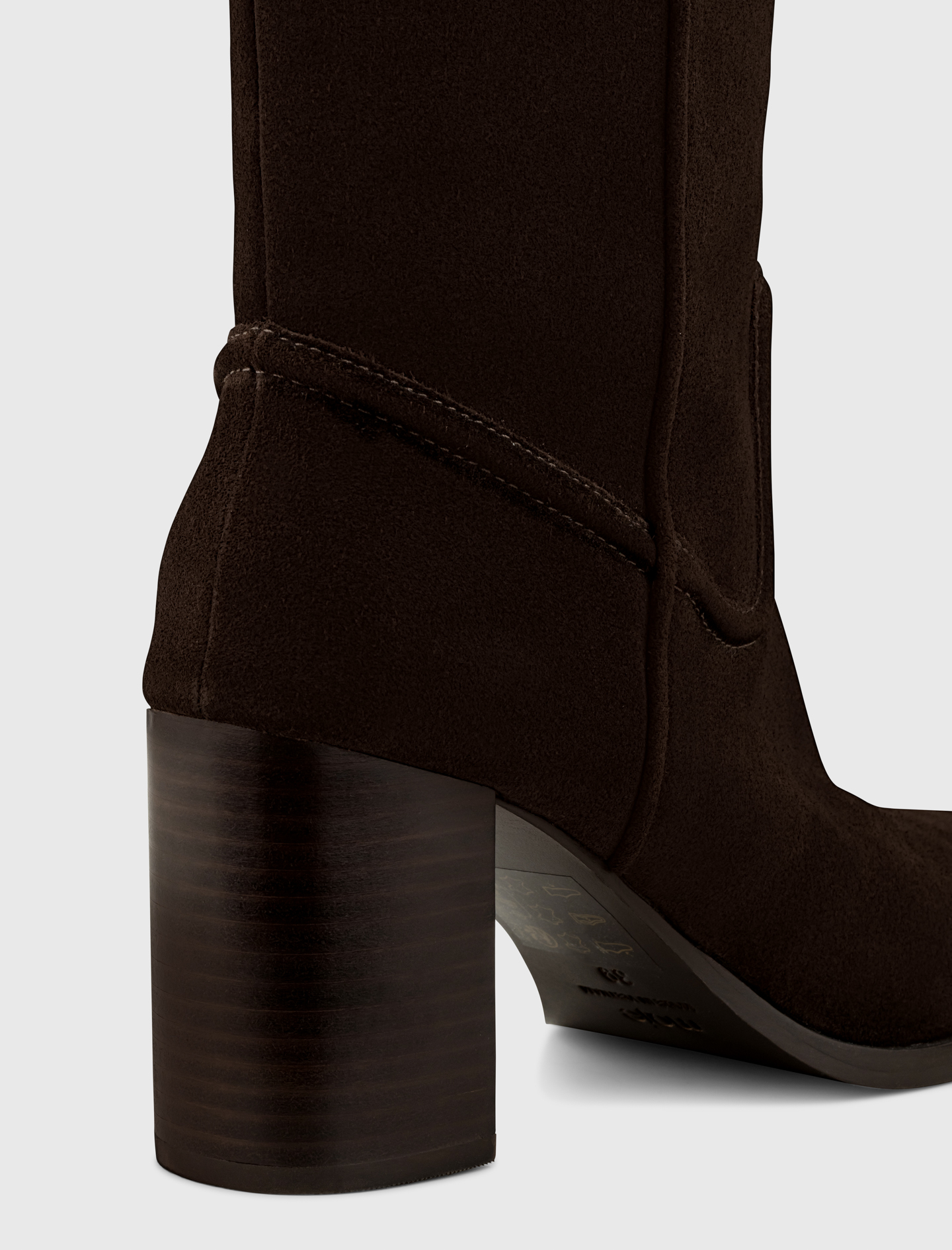 Heeled suede boots - Brown
