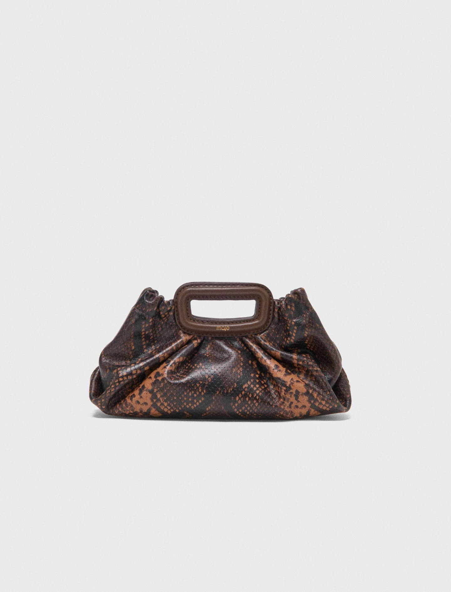 Milpli mini embossed leather pouch - Brown