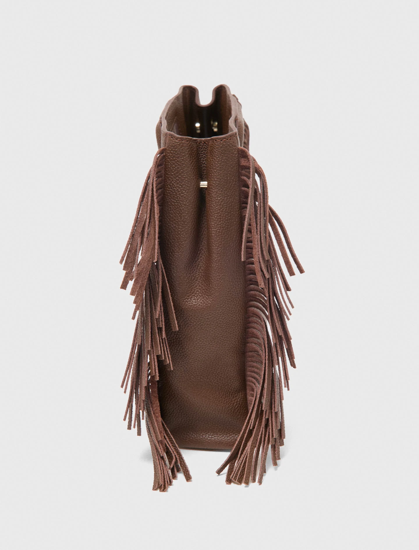Grained leather M bag - Brown
