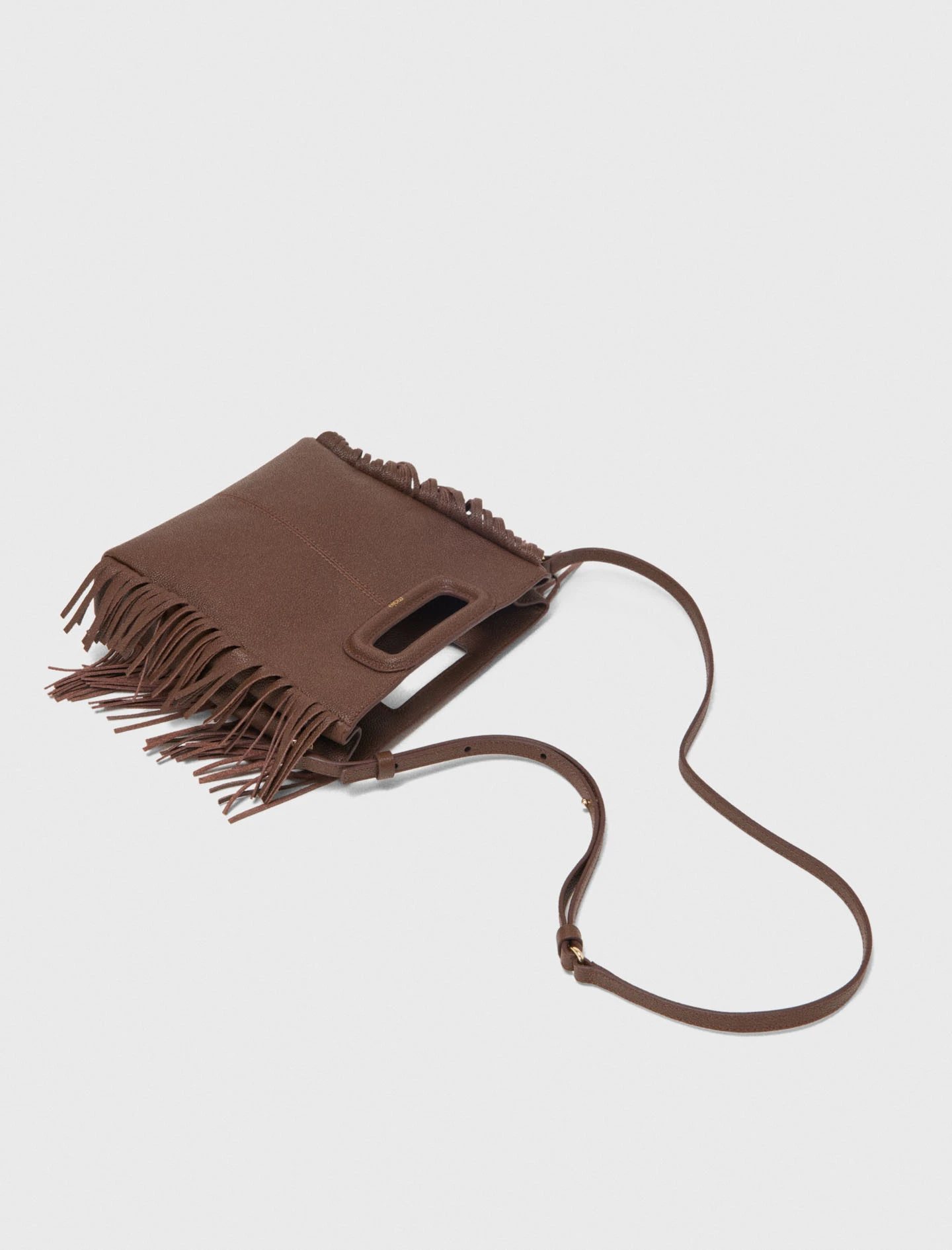 Grained leather M bag - Brown