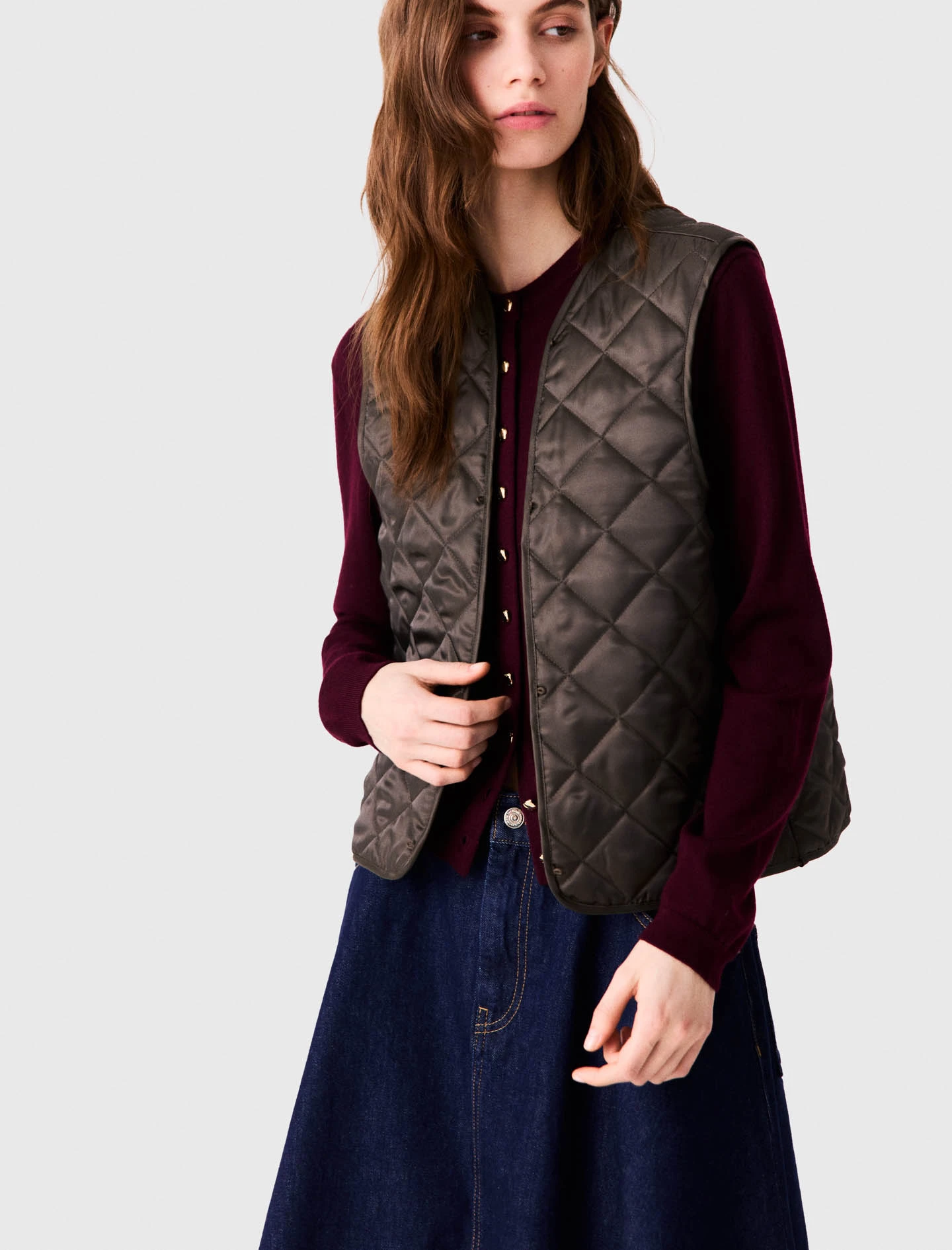 Cotton trapeze jacket - Brown