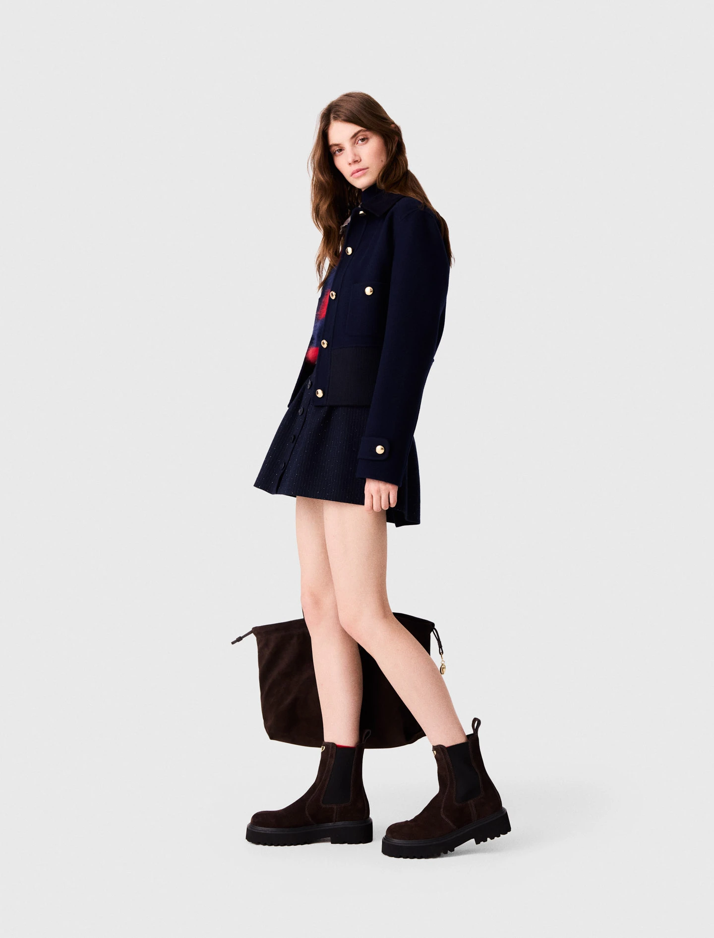 Short double-faced jacket - Navy