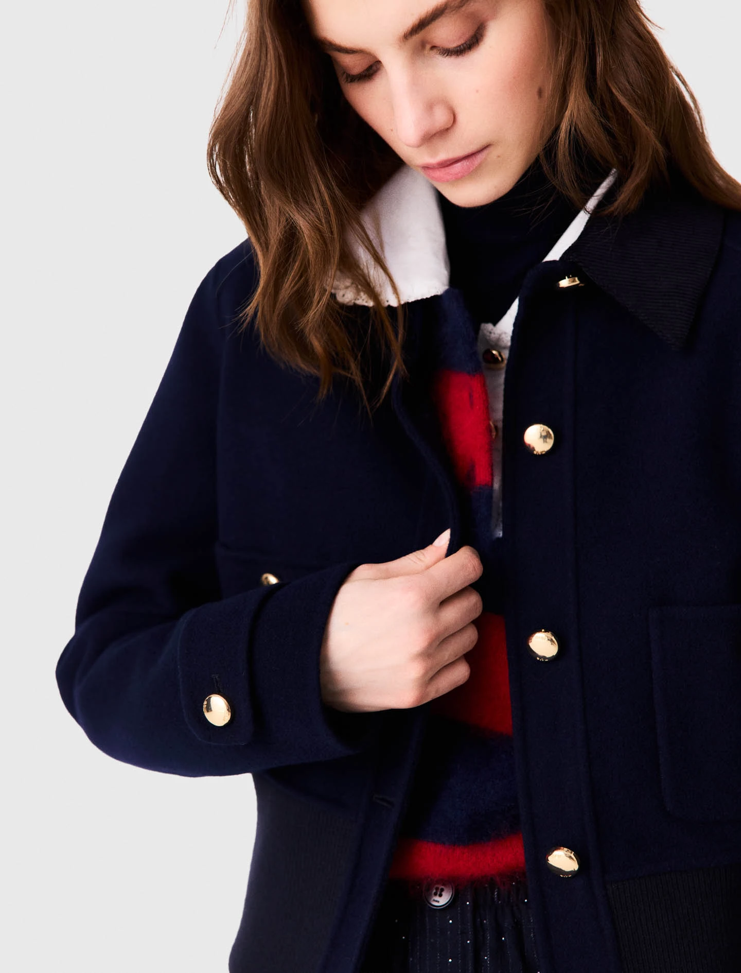 Short double-faced jacket - Navy