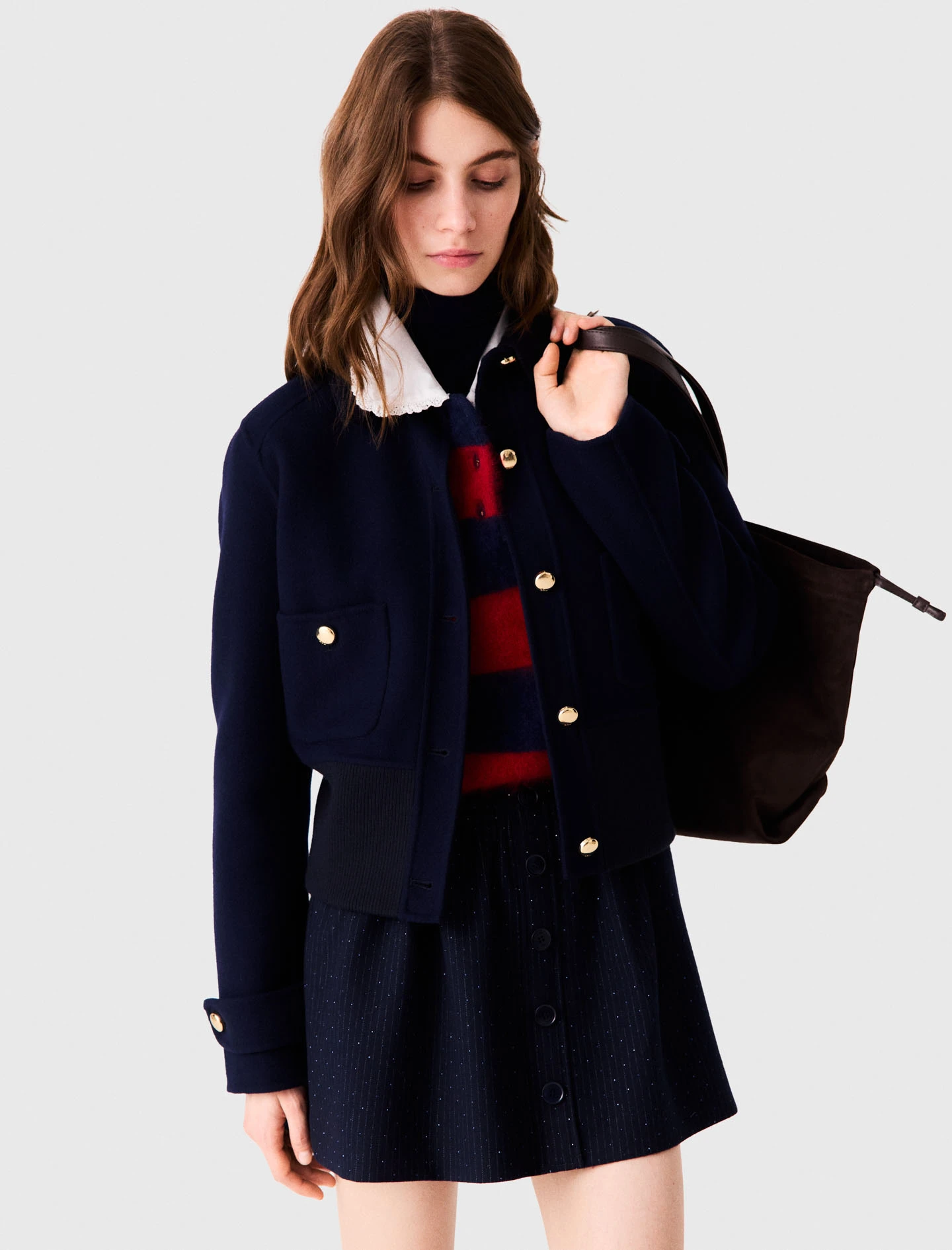 Short double-faced jacket - Navy