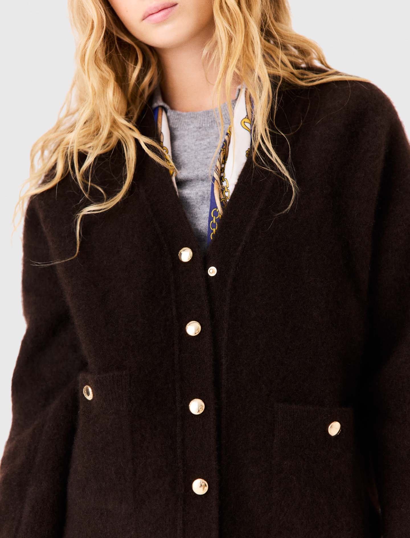 Long yak cardigan - Brown