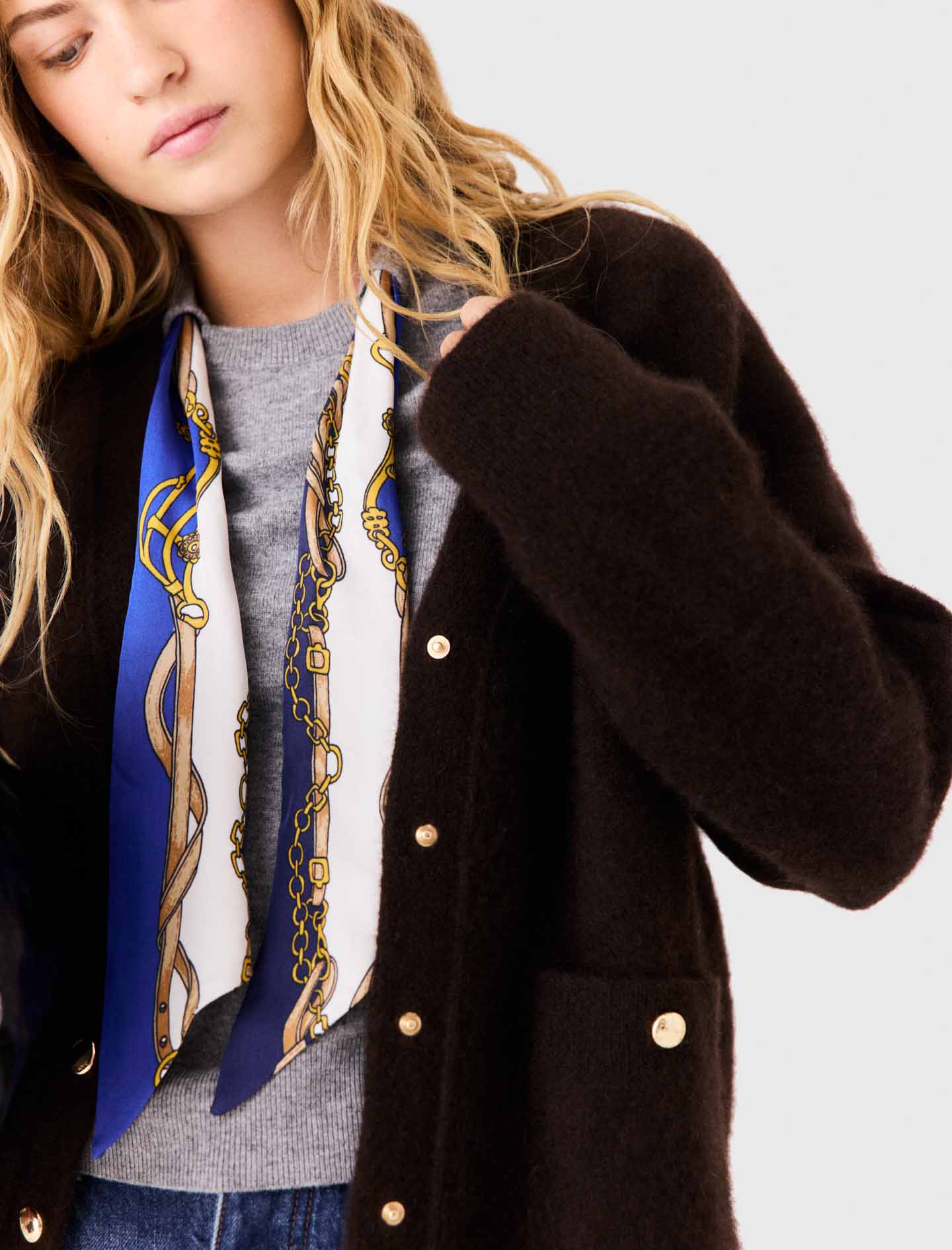 Long yak cardigan - Brown