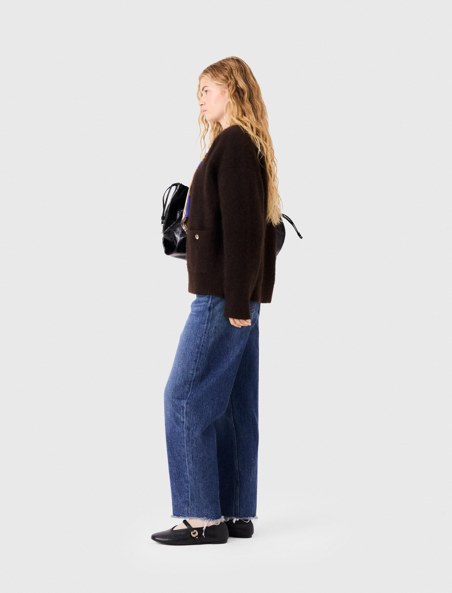 Long yak cardigan - Brown