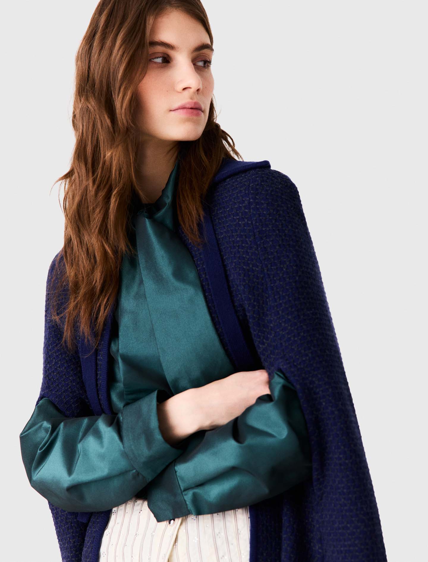 Longline cape cardigan - Navy