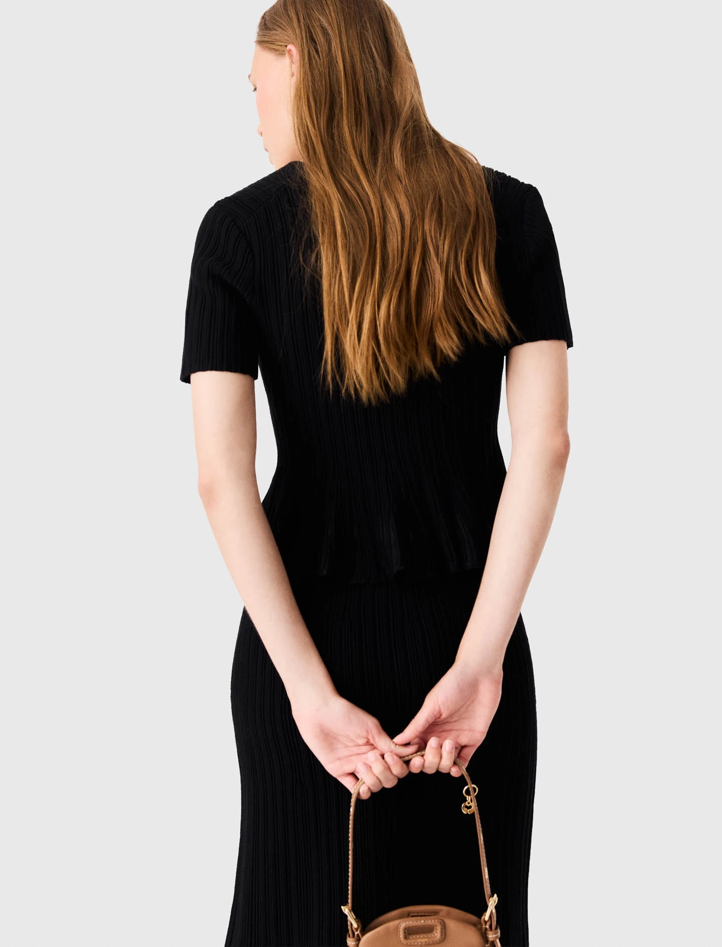Peplum cardigan - Black