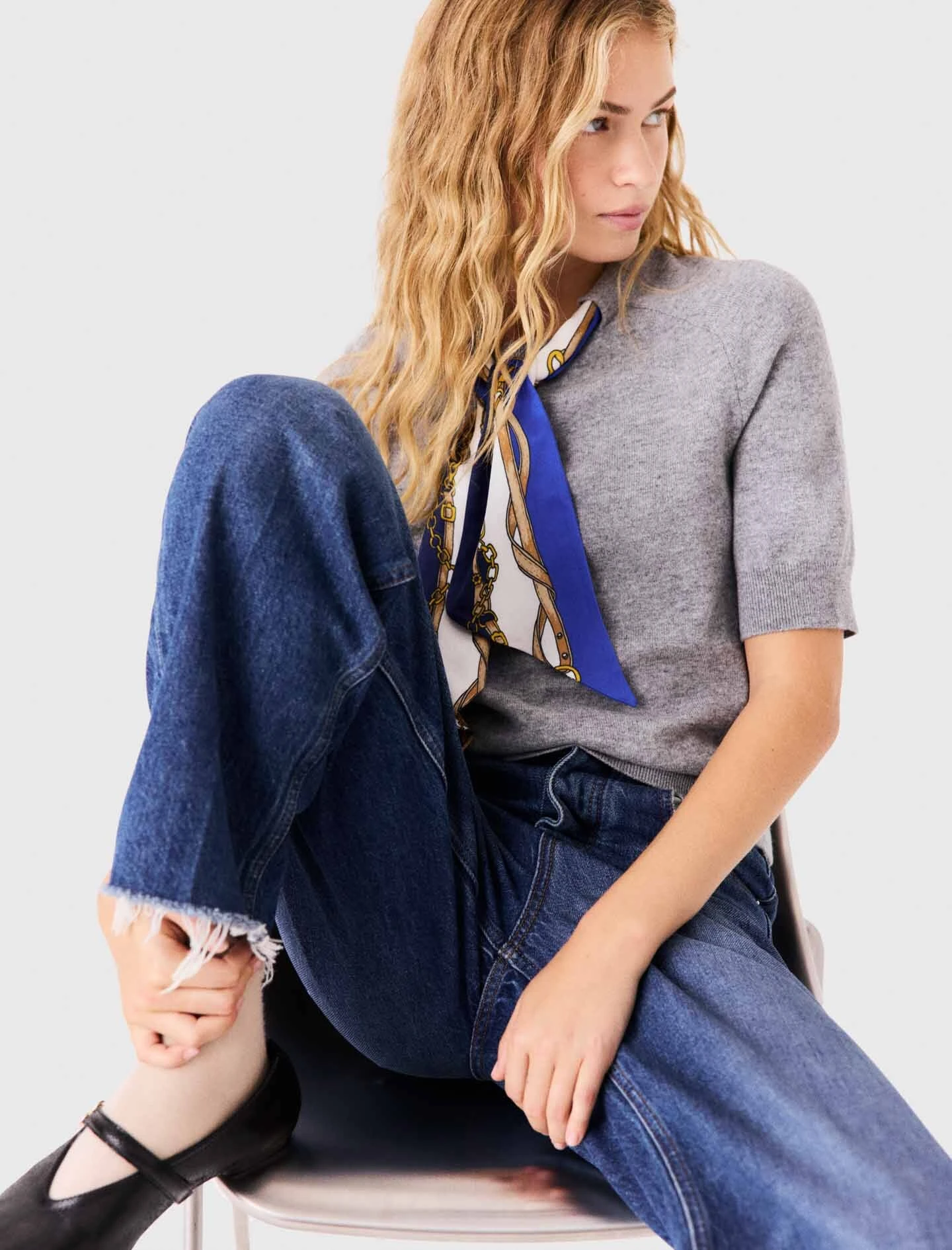 Jumper with twilly - Grey