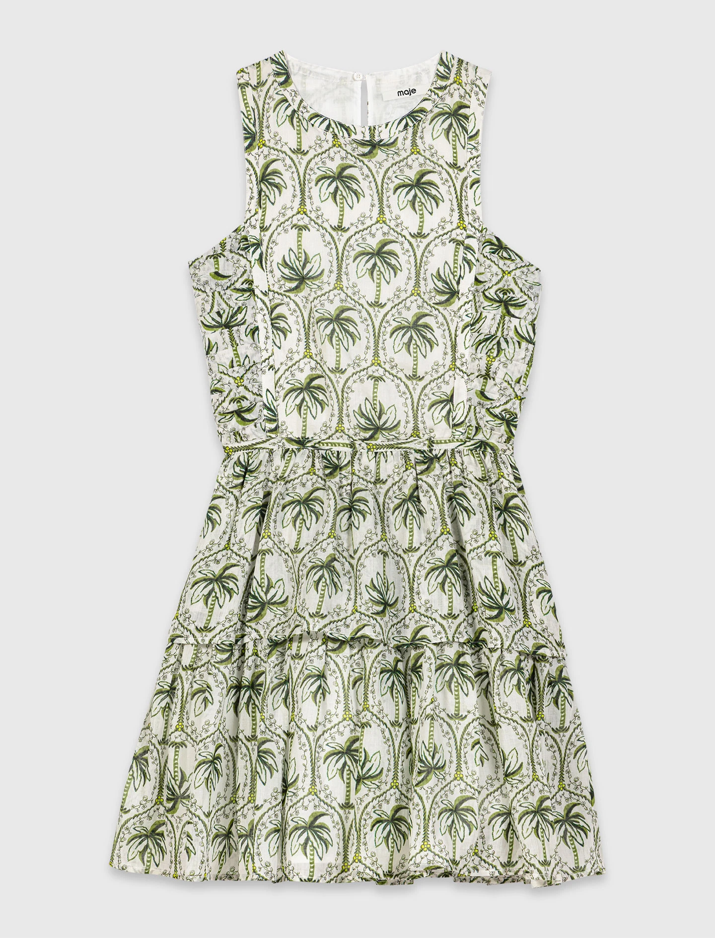 Patterned ruffled dress - Green