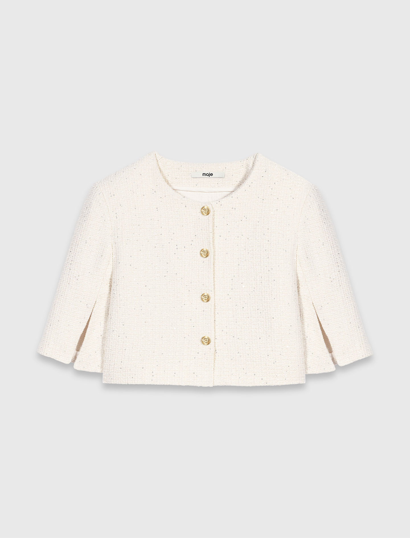 2-in-1 tweed dress - Ecru