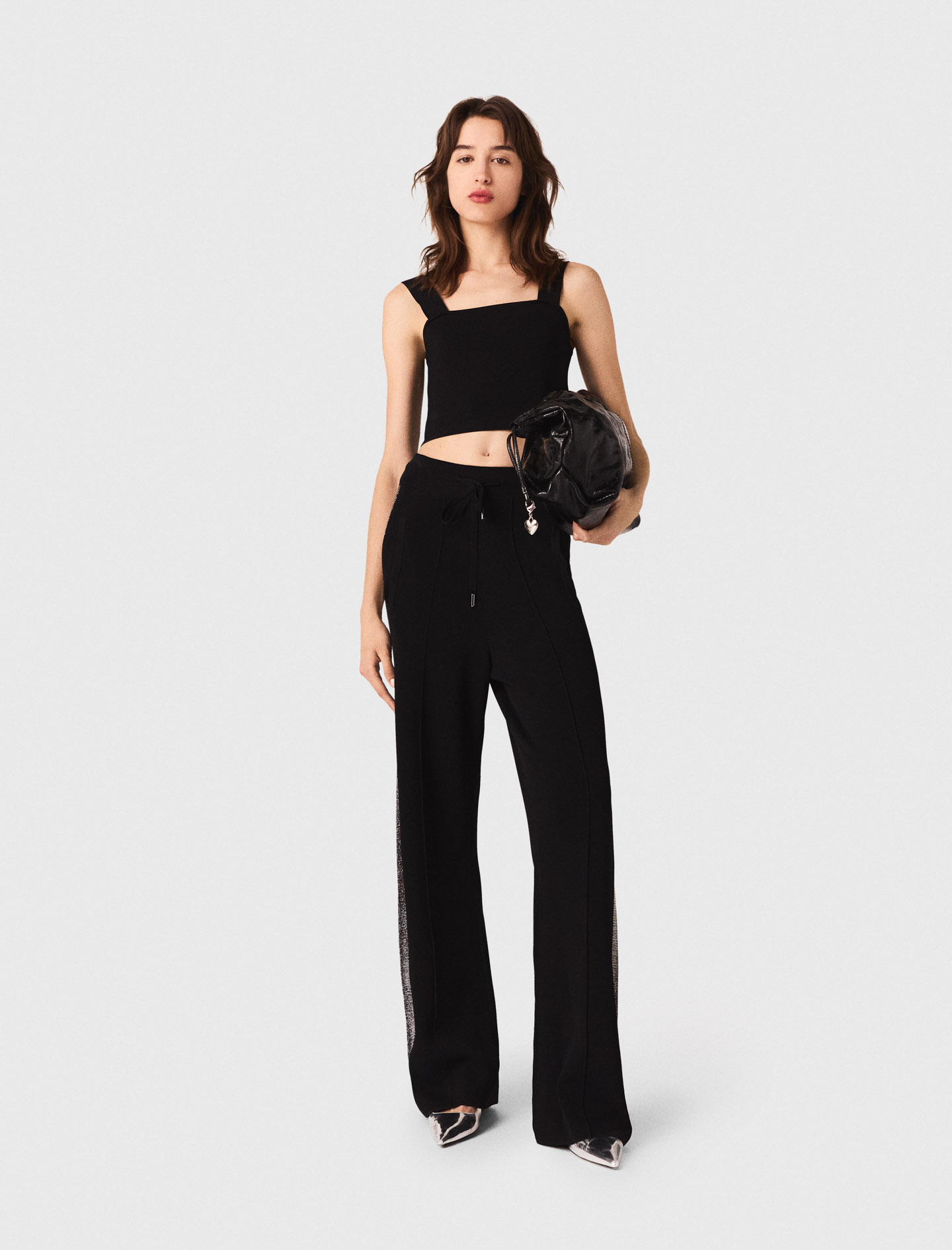 Knitted crop top - Black