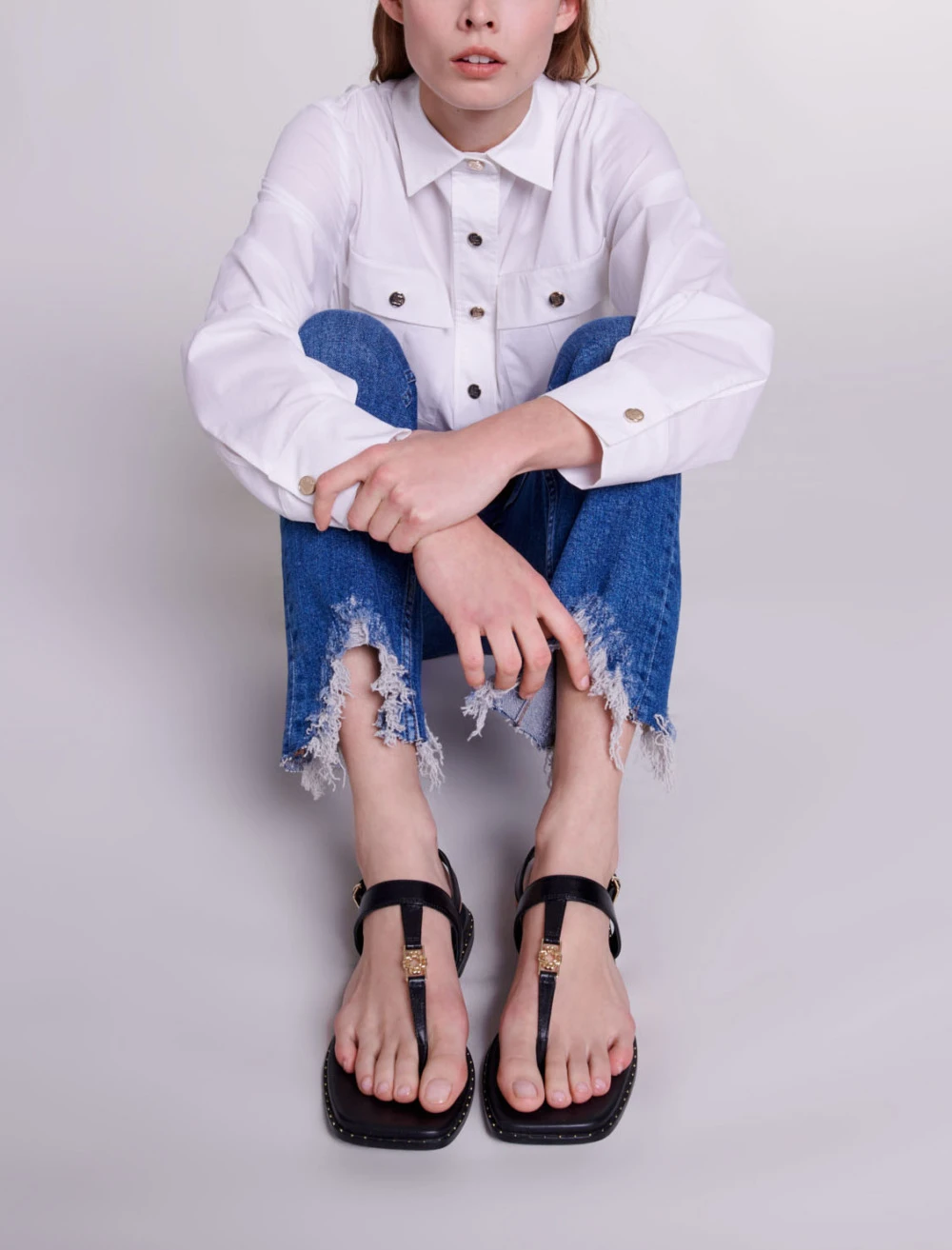 Slim Fit Jeans, ripped at the bottom - Blue