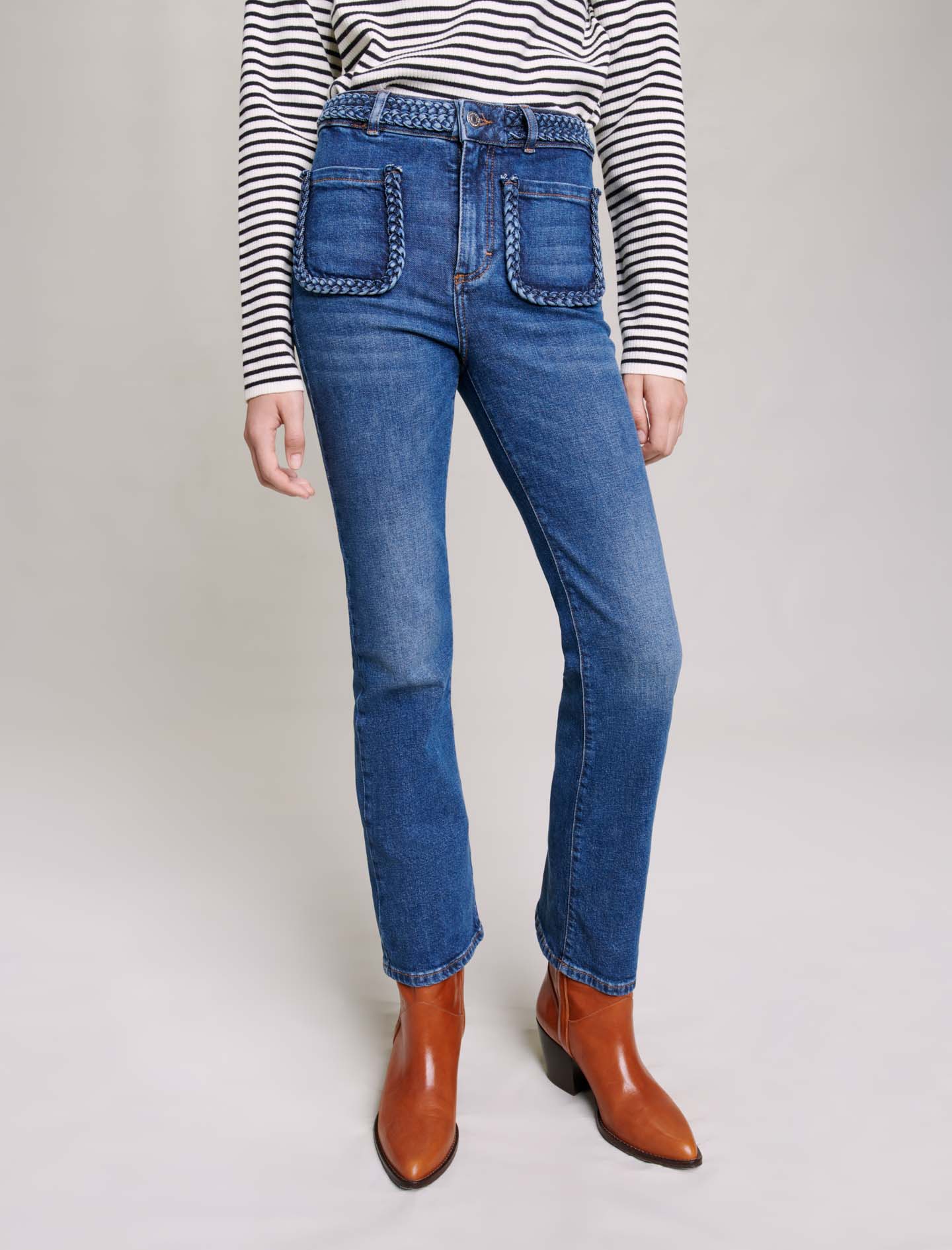 Jeans with braided detailing - Blue