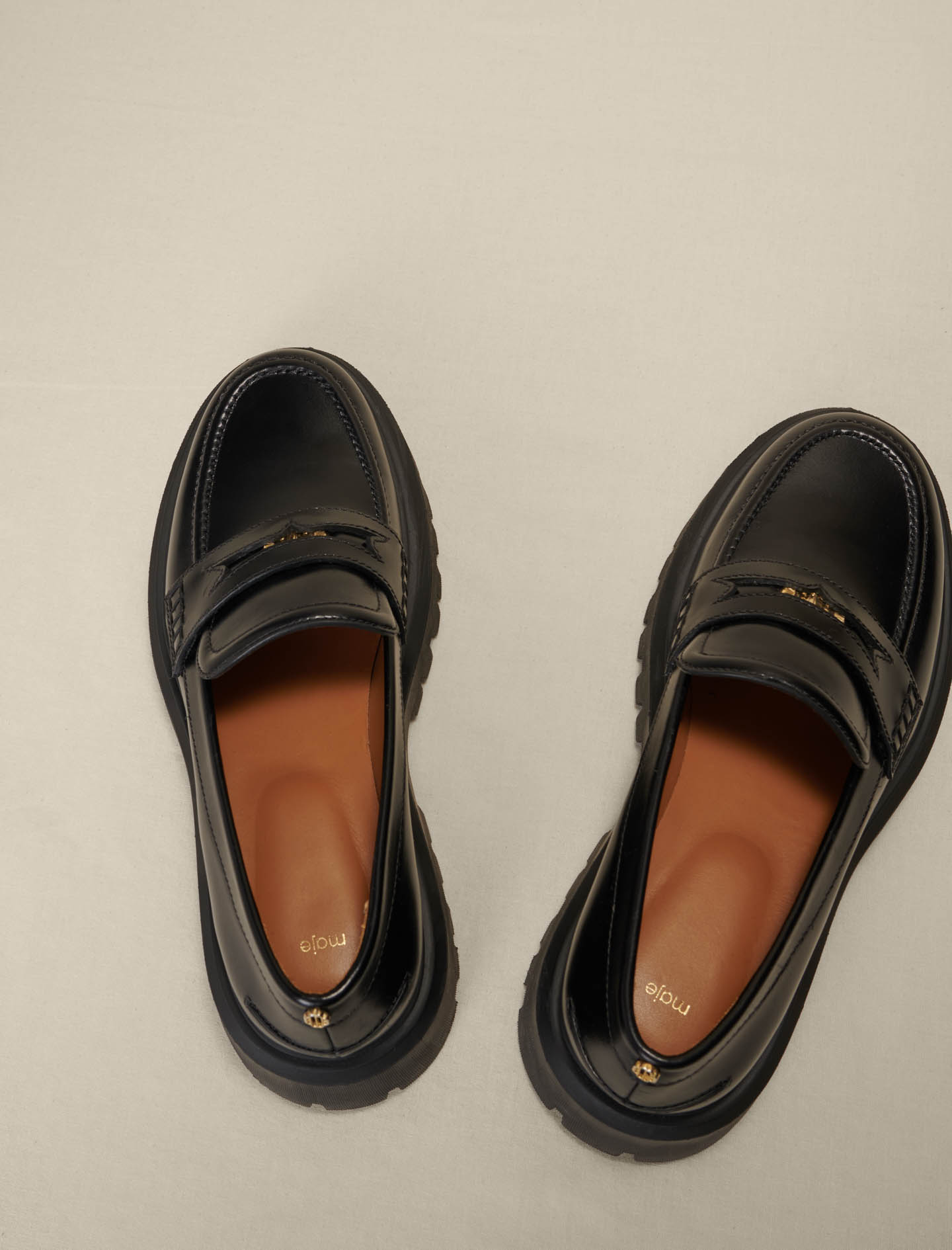 Leather platform Loafers - Black