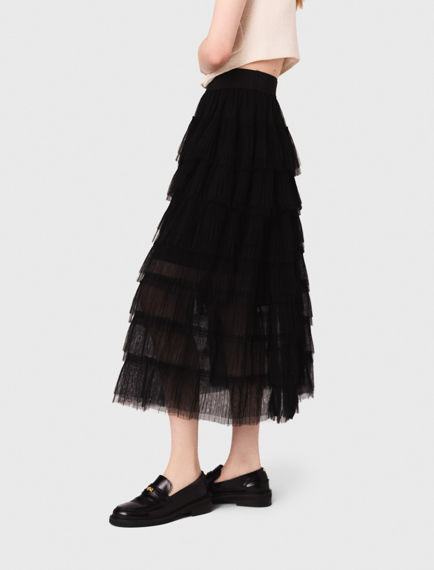 Tulle Midi Skirt -Black Tulle Midi Skirt -Black