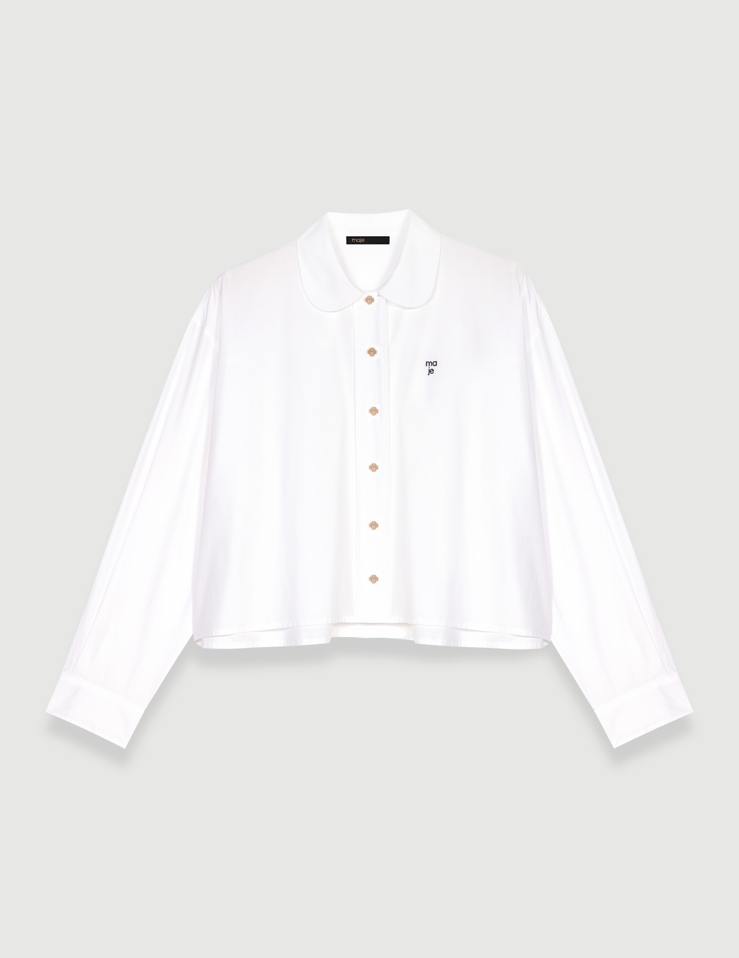 Short cotton shirt - White