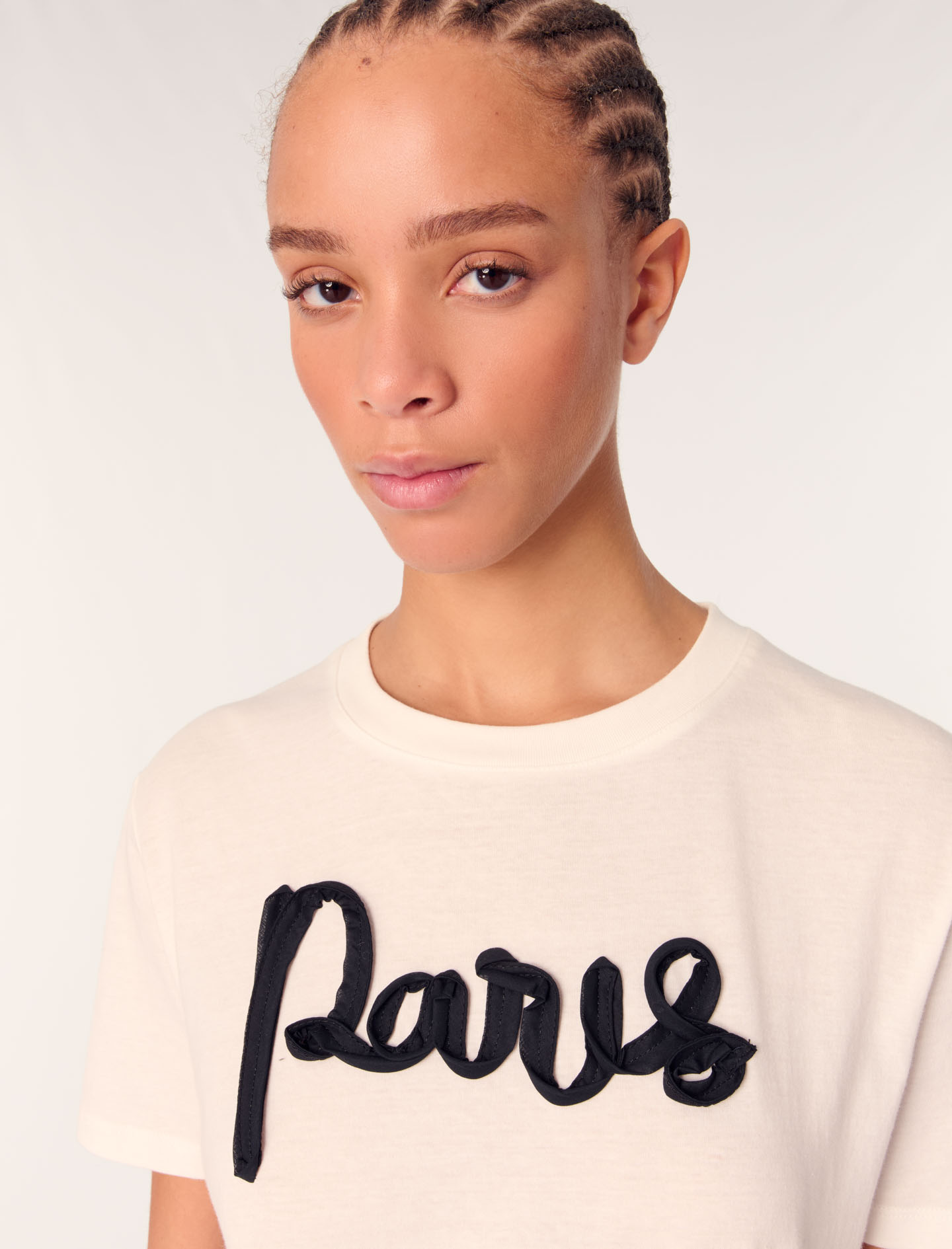 maje Paris Tシャツ Maje Paris rhinestone T-shirt White For Women | Maje