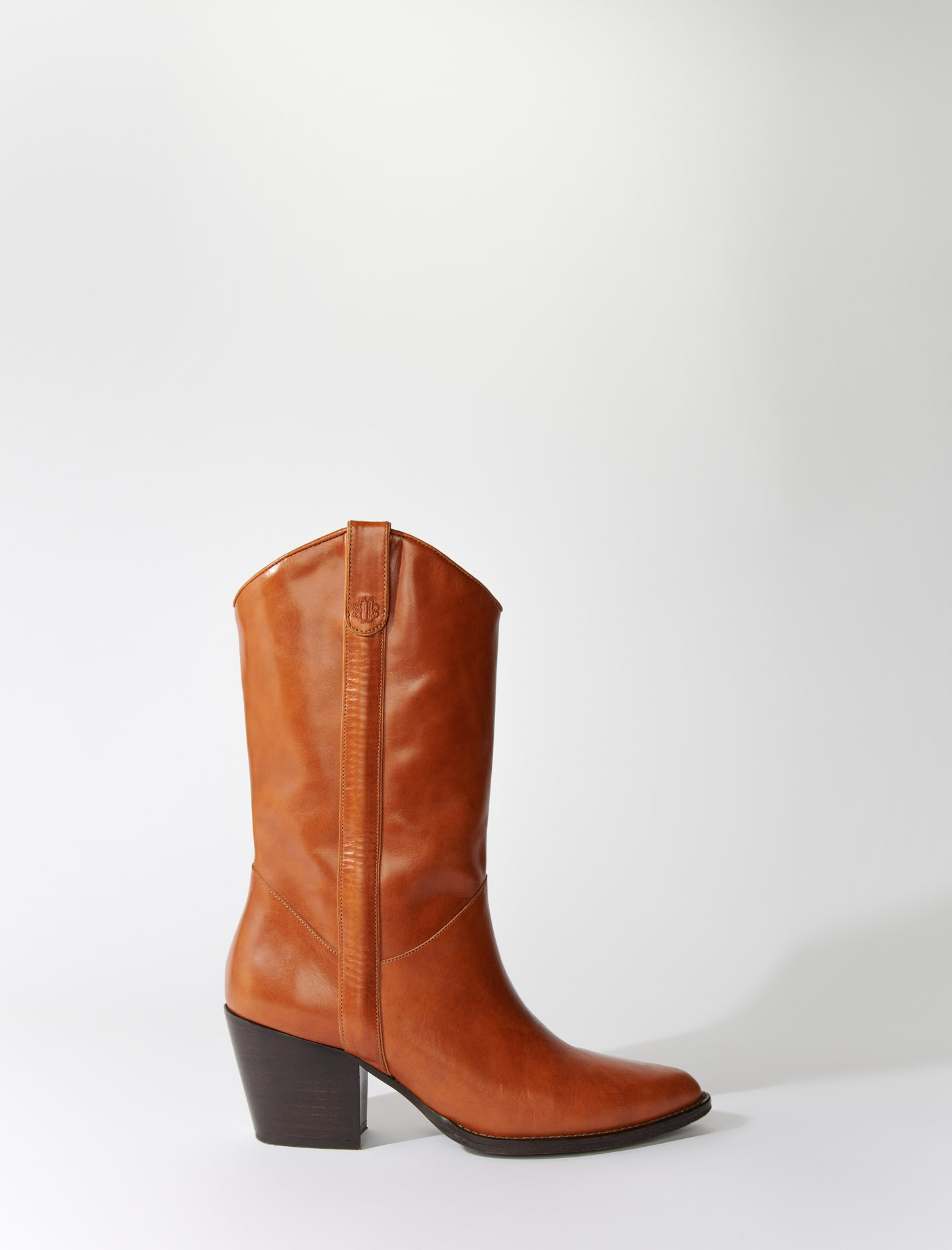 Heeled Leather Boots - Camel