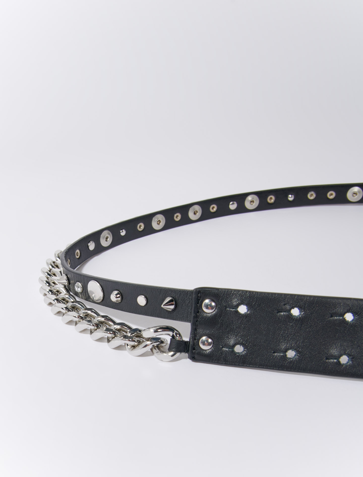 大得価人気DOUBLE CHAIN BELT / BLACK 小物