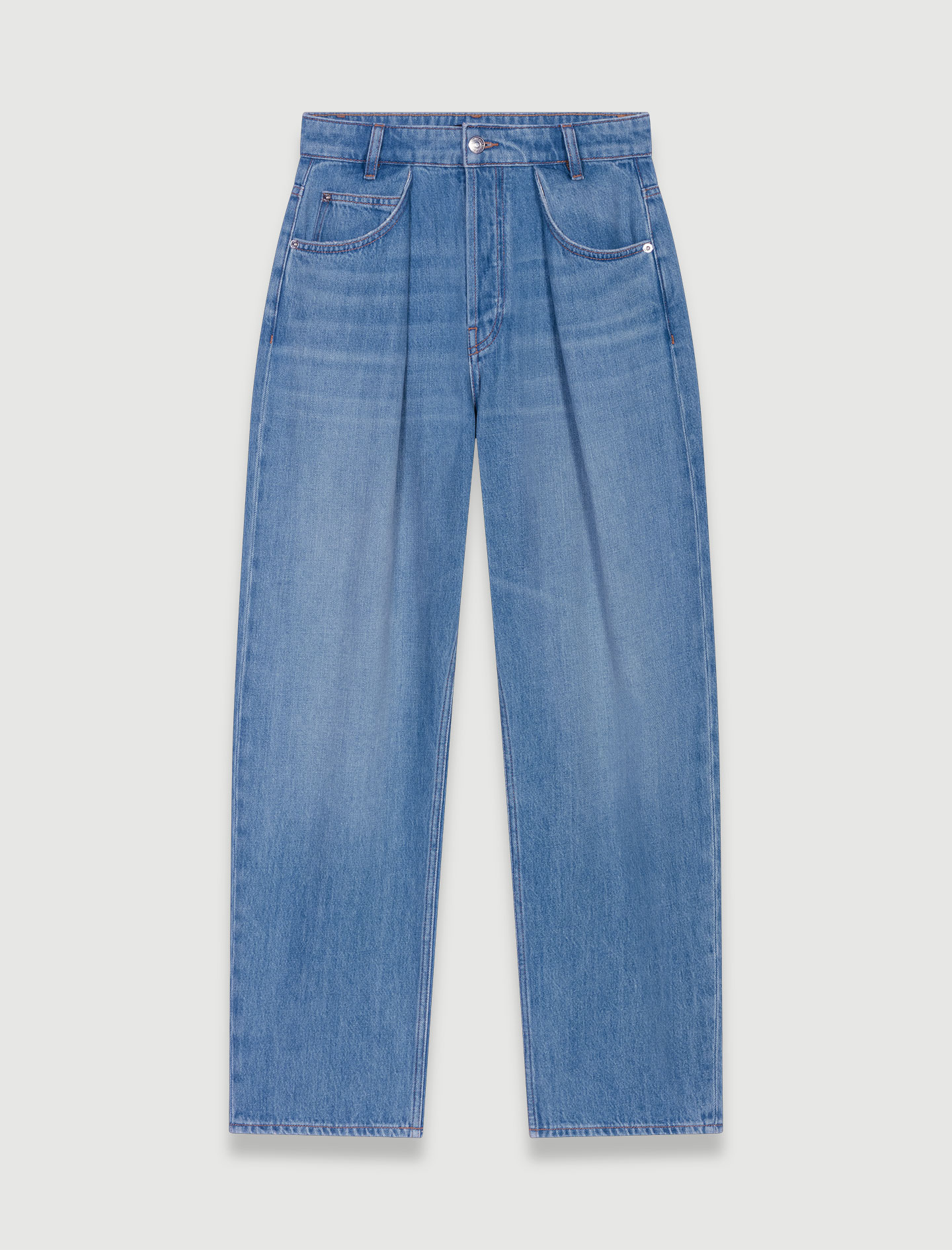 Straight Wide Leg Jeans - Blue