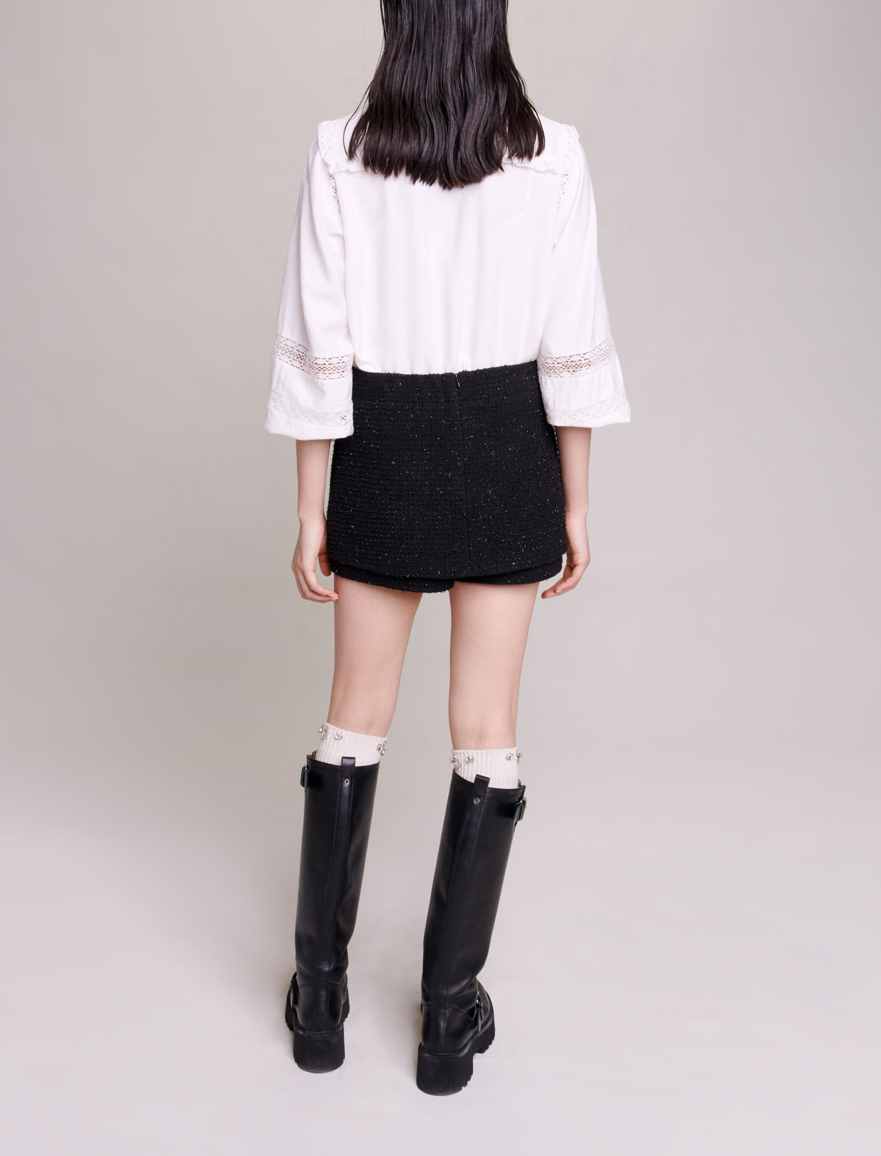 Tweed Shorts - Black