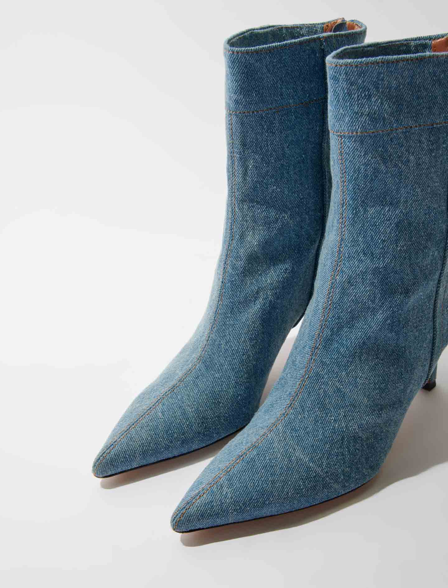 Denim Boots with pointed toe - Blue