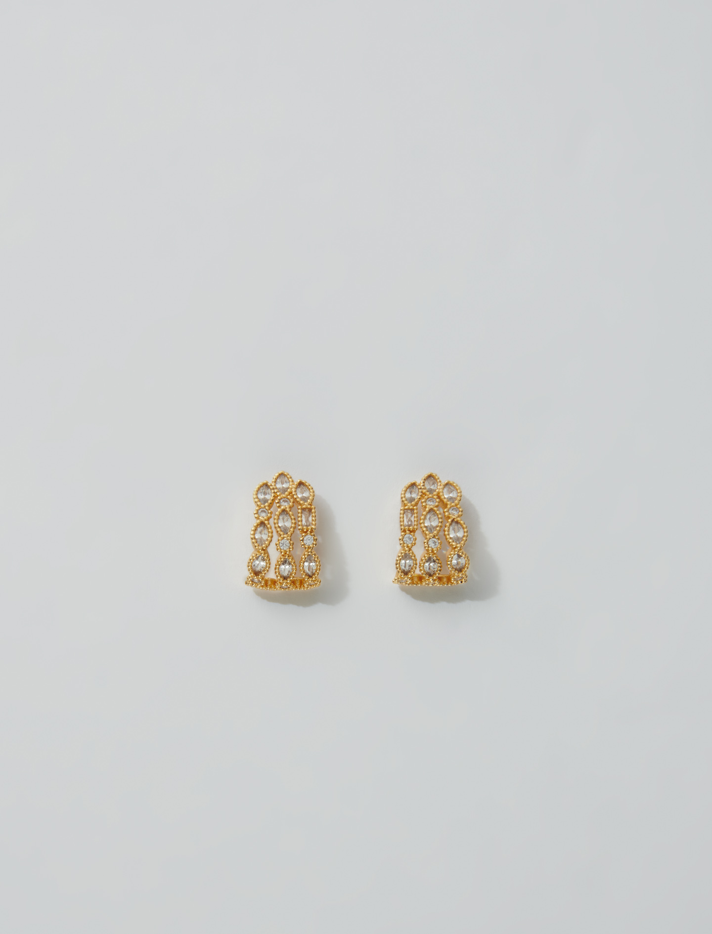 Earrings with rhinestone - Gold