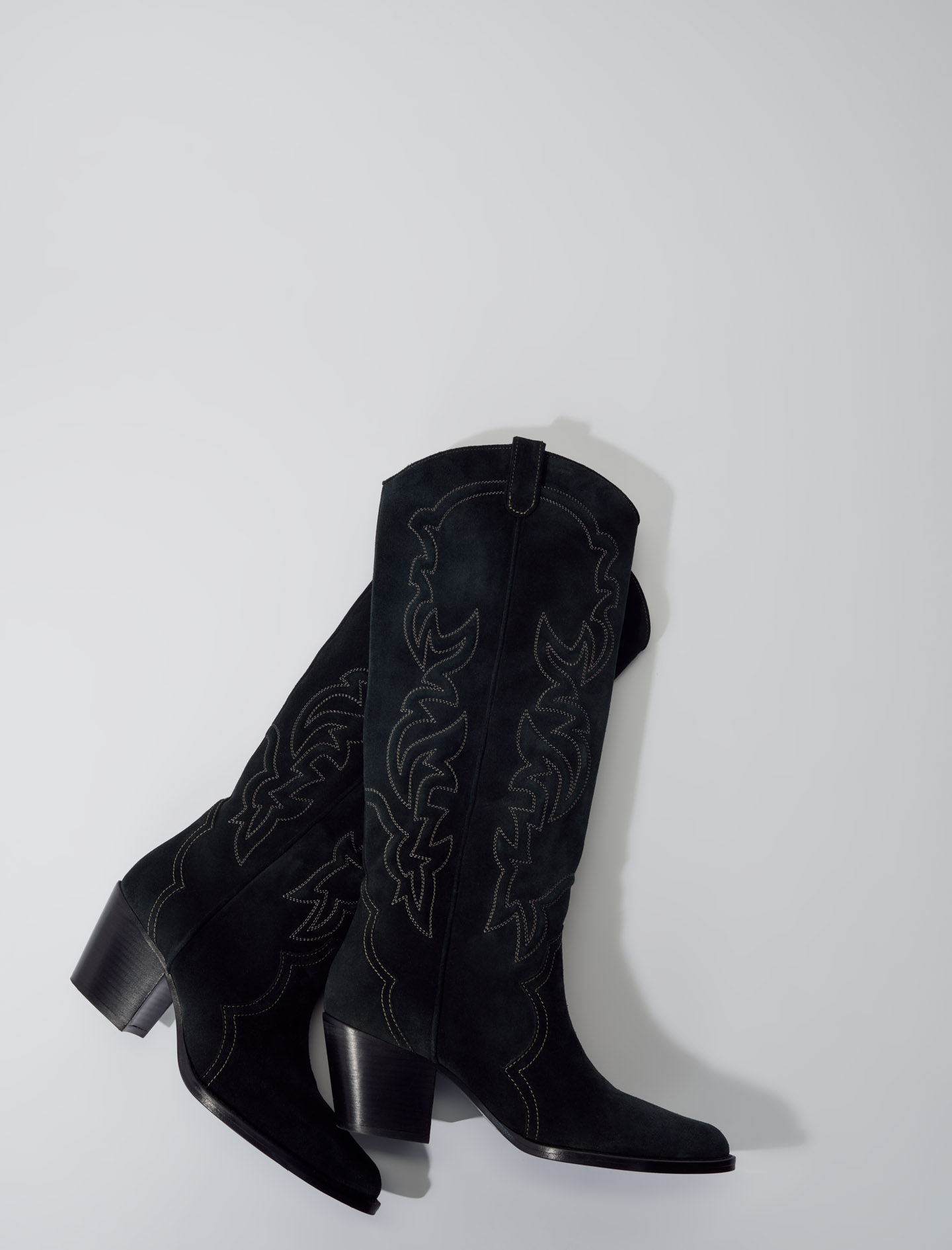 High cowboy boots - Black