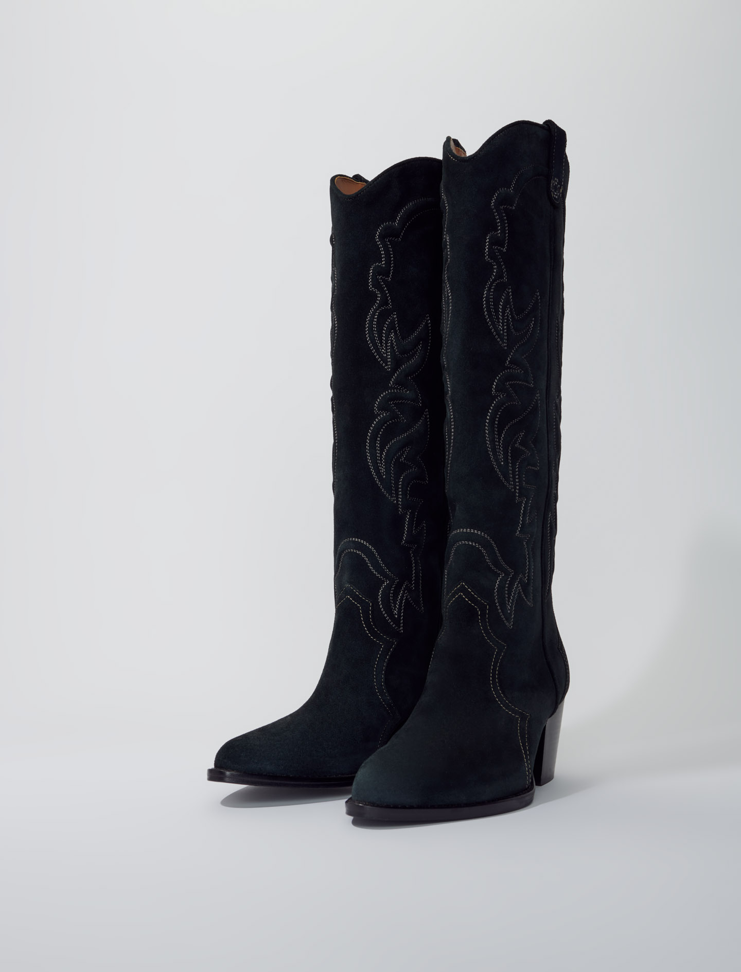High cowboy boots - Black