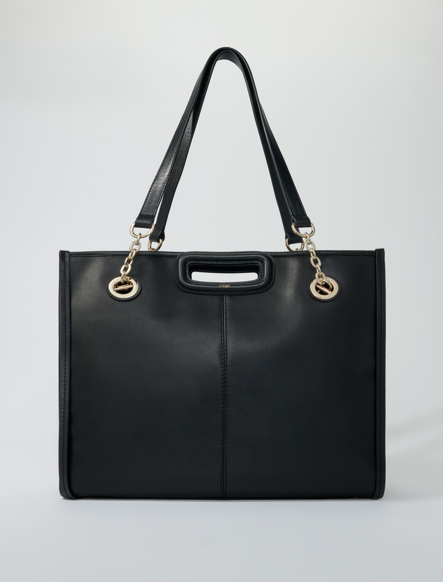 Fringed leather tote - Black