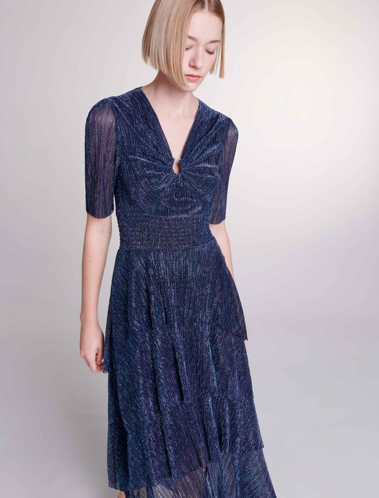 Long dress with ruffles - Blue