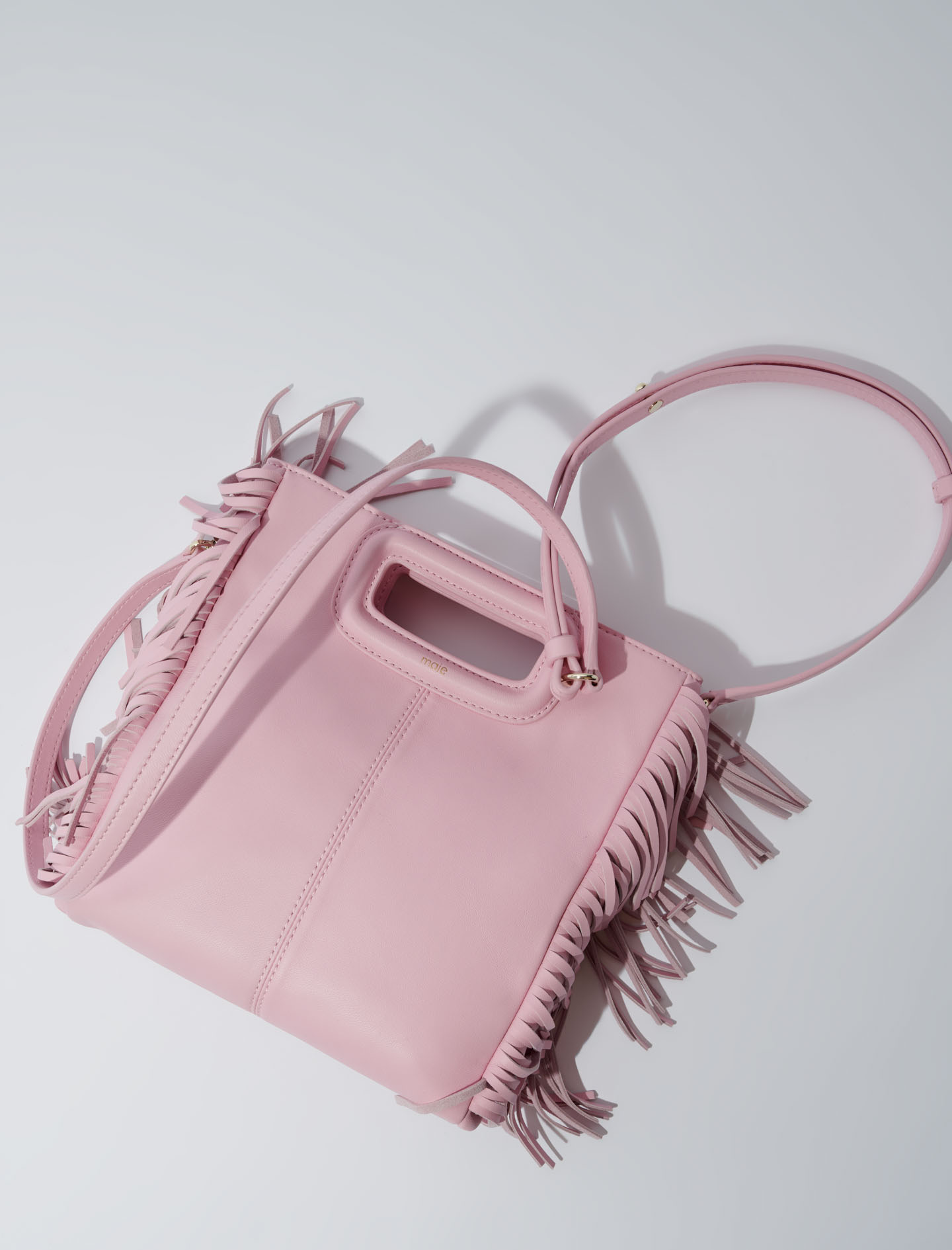 Fringed leather bag - Pink